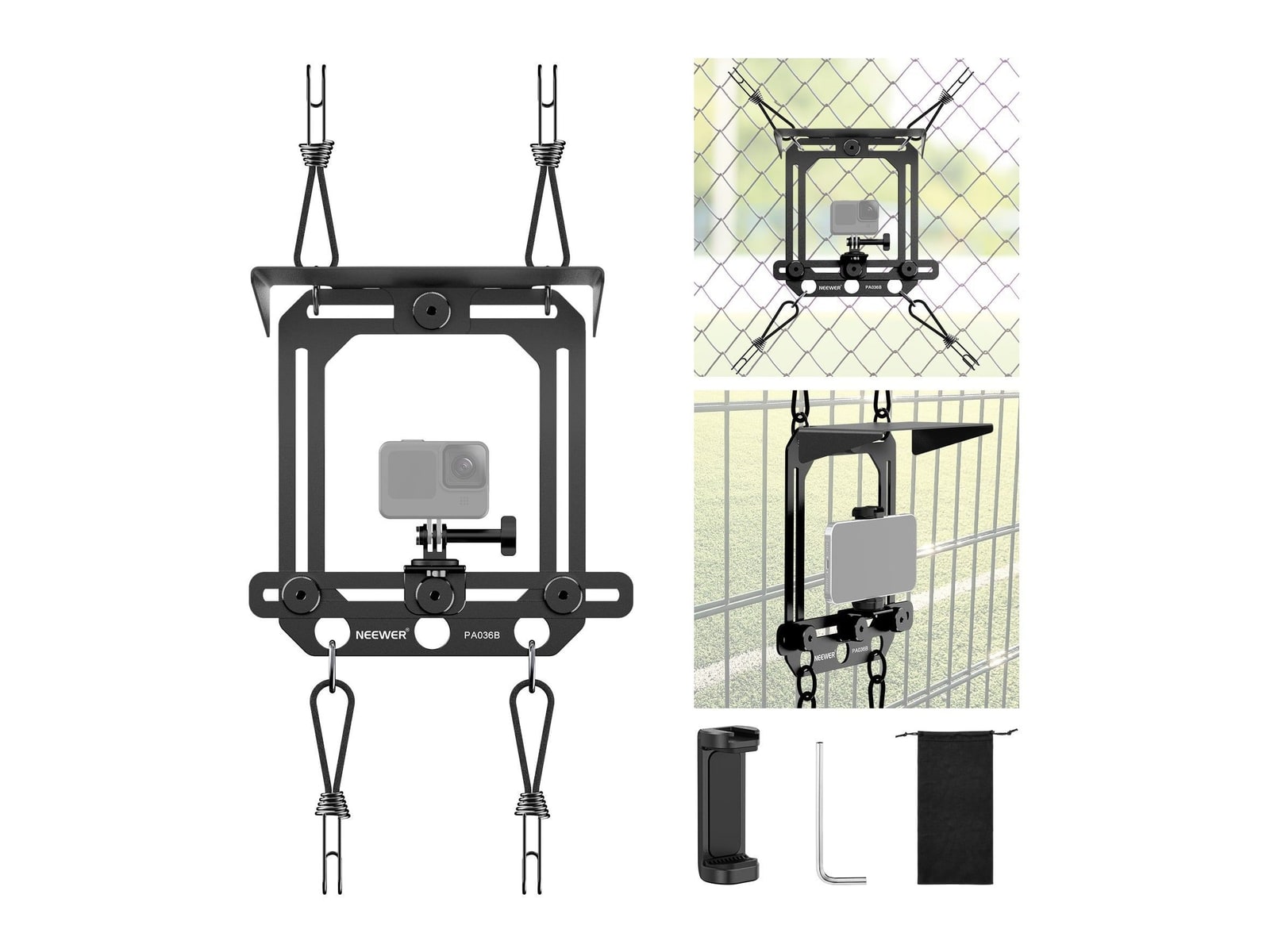 Neewer - PA036B Fence Phone & Camera Mount Camera Accessories - Black