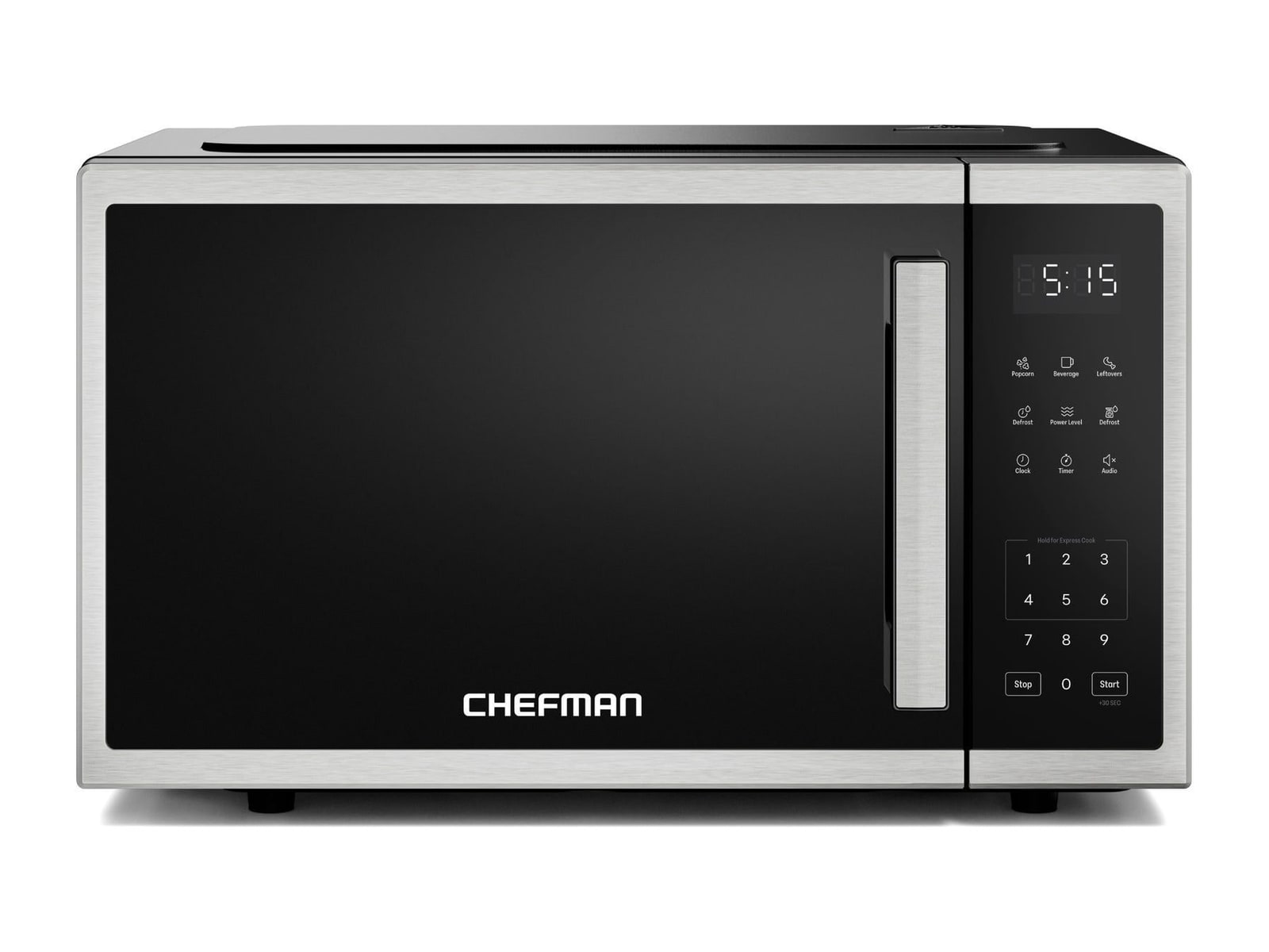 Chefman - Countertop Digital Stainless Microwave Oven - 0.9 Cu Ft Stainless Steel Microwaves