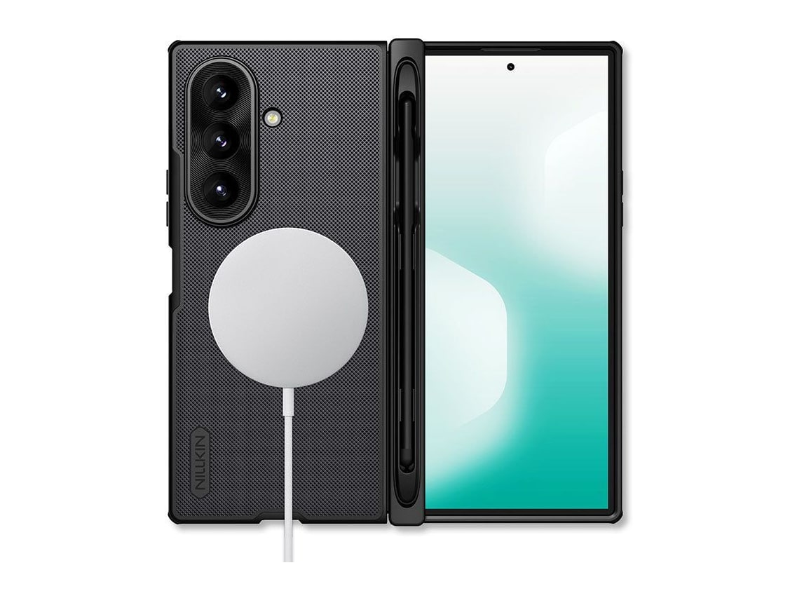 Nillkin - MagSafe Compatible Super Frosted Shield Fold Case with Stylus Pen - Galaxy Z Fold 8 Ultra - Matte Black