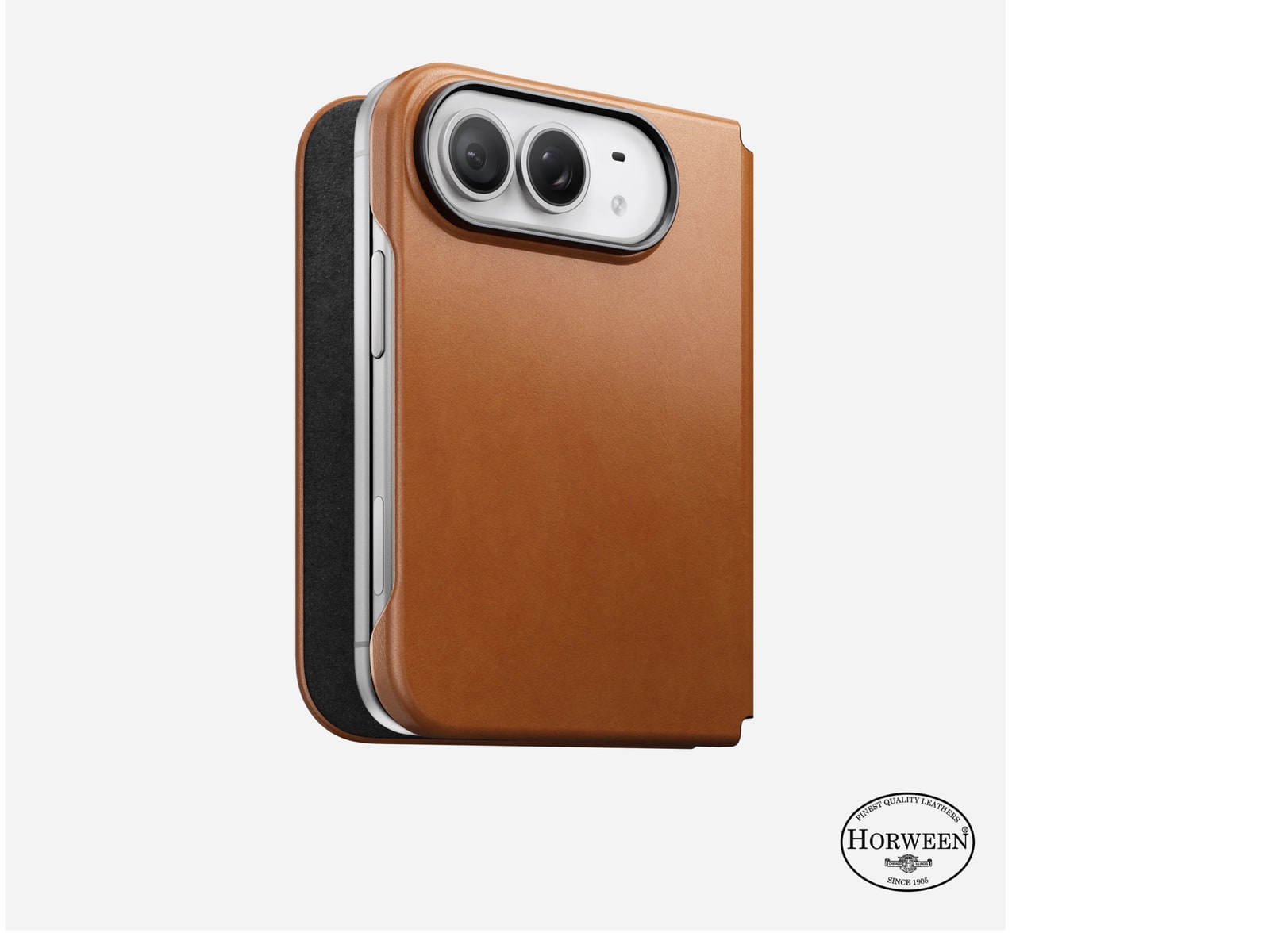 Nomad - Traditional Leather Folio - iPhone Duo - Saddle