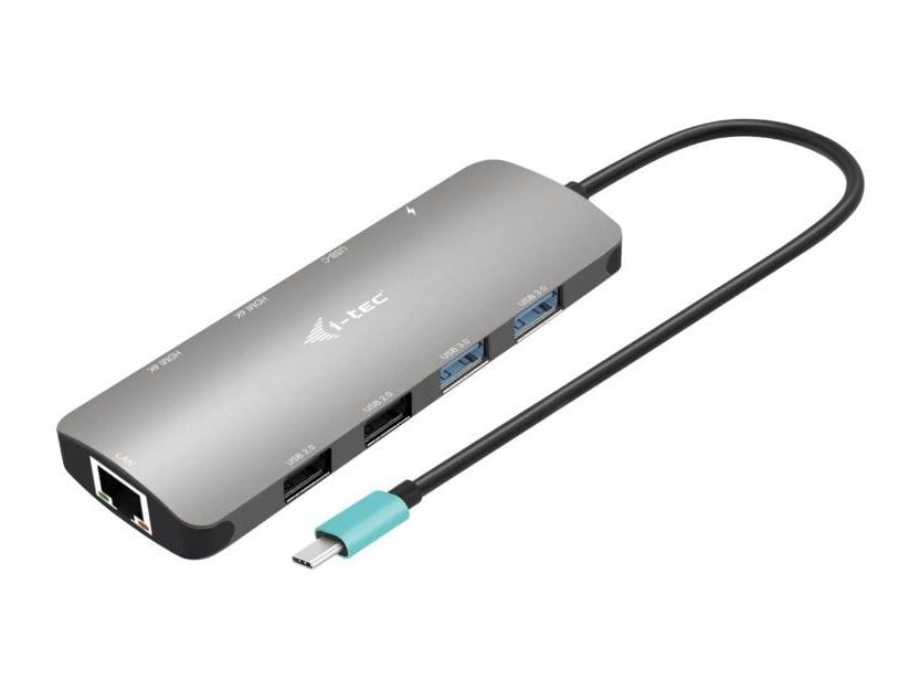 i-tec - USB-C Metal Nano Dual Display with 100W Power Delivery Docking Stations - Silver