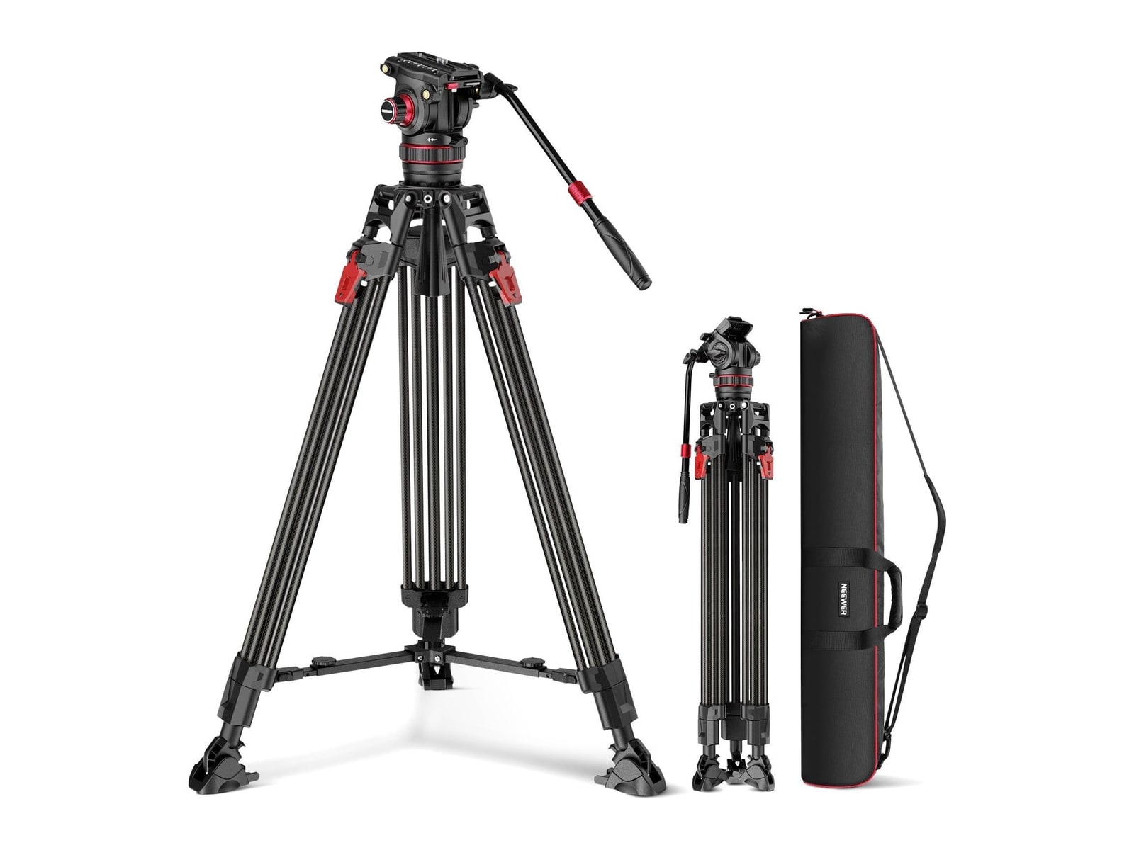 Neewer - LL37 78" Carbon Fiber Video Tripod Camera Accessories