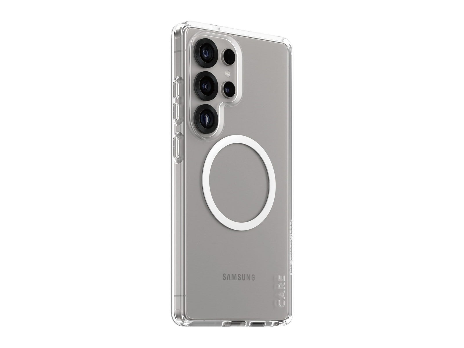PanzerGlass - CARE Urban Combat Case Transparent w. White Qi Compatible Samsung Galaxy S25 Ultra