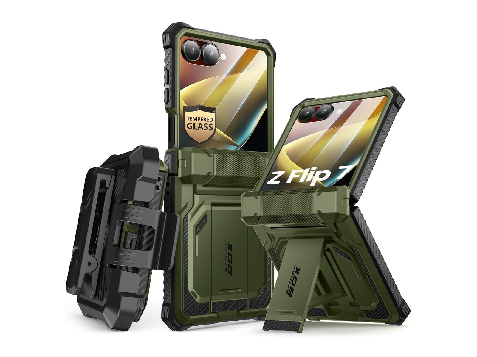 i-Blason - Armorbox - Galaxy Z Flip 7 - Dark Green