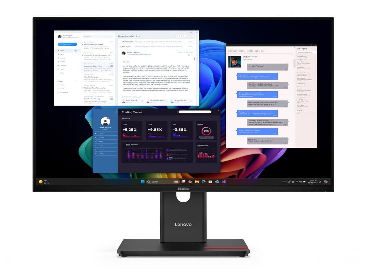 Lenovo - 27" T27UD-40 4K UHD 60Hz 4K/5K Monitors - Black