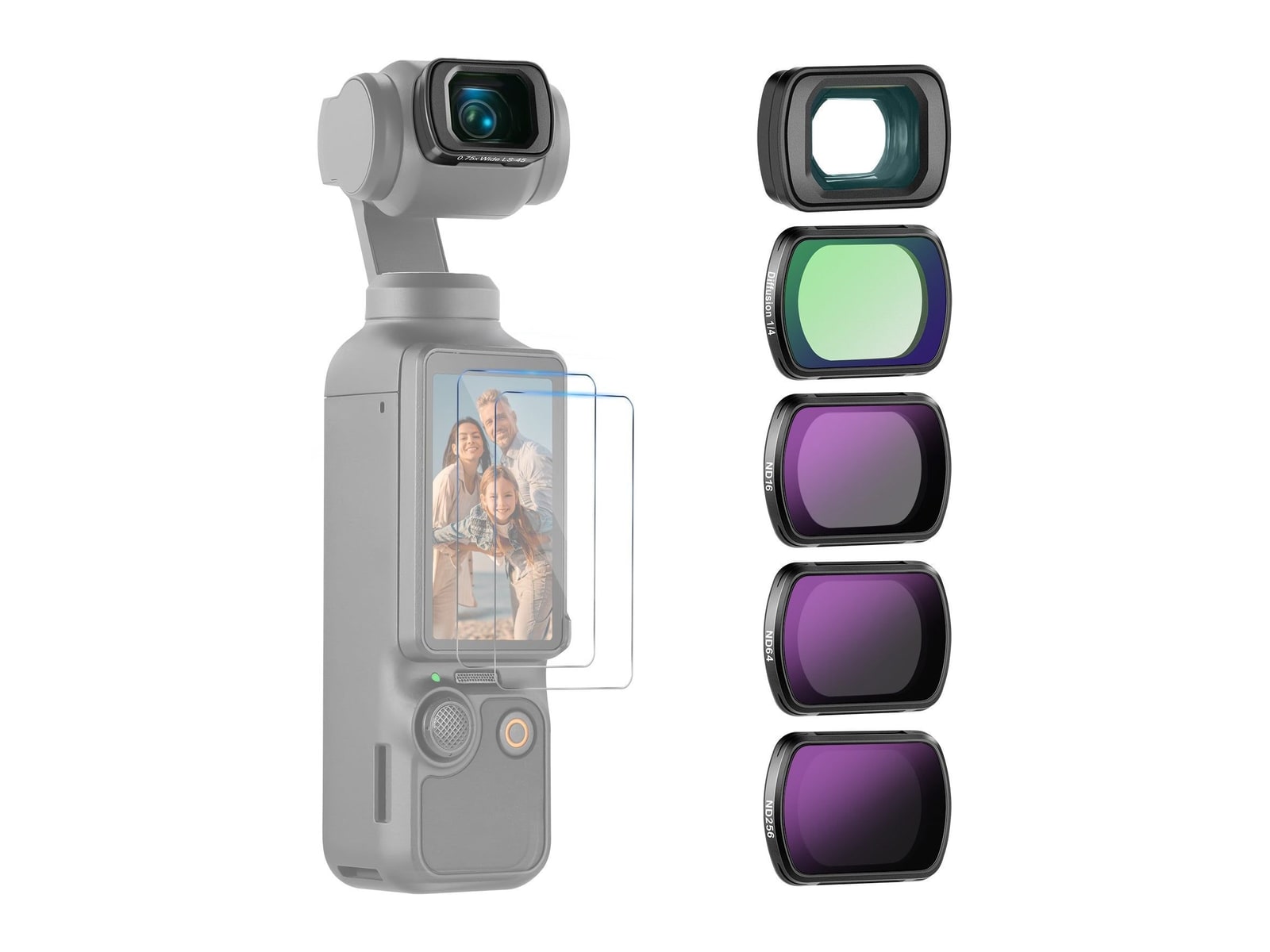 Neewer - FL-B14 ND Filter Set With 0.75X wide Angle Lens For Pocket 3 / Pocket 4 & Xtra Muse Camera Accessories