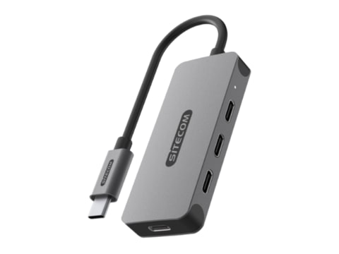 Sitecom - CN-5011 USB-C to 4x USB-C Hub USB Hubs - Gray