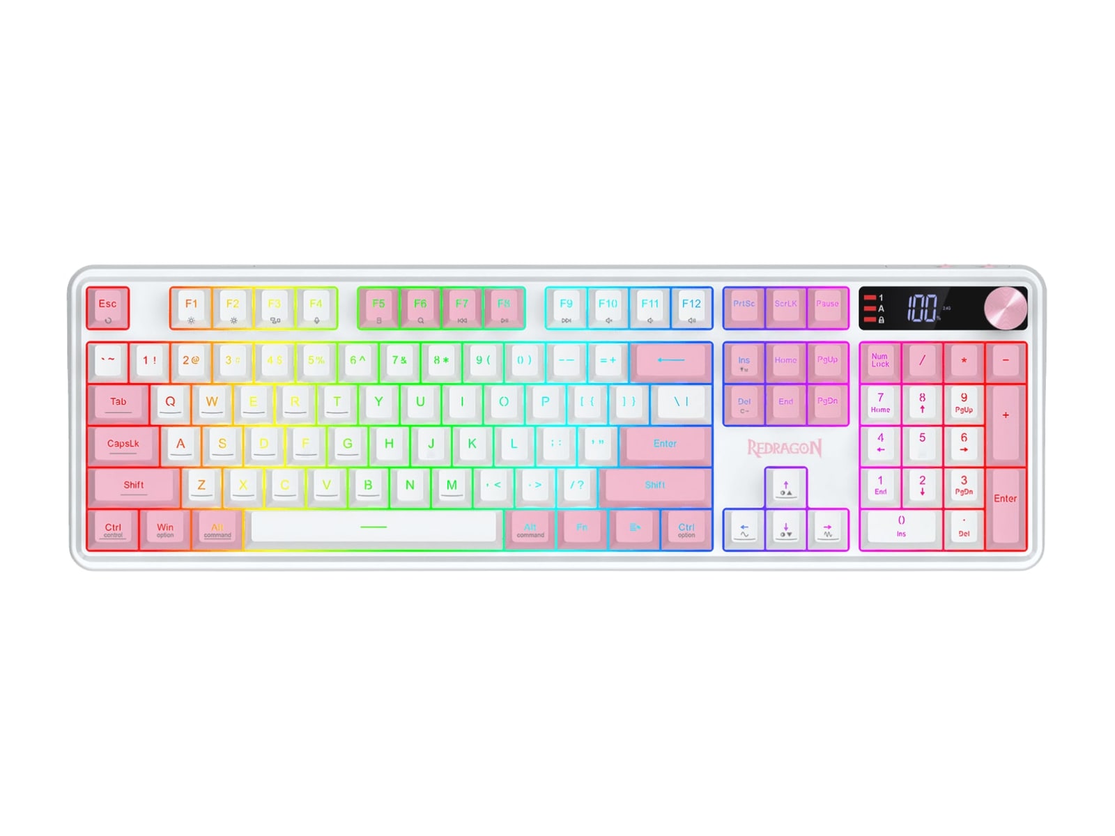 Redragon - VOLCANO K526 PRO Keyboards - White & Pink