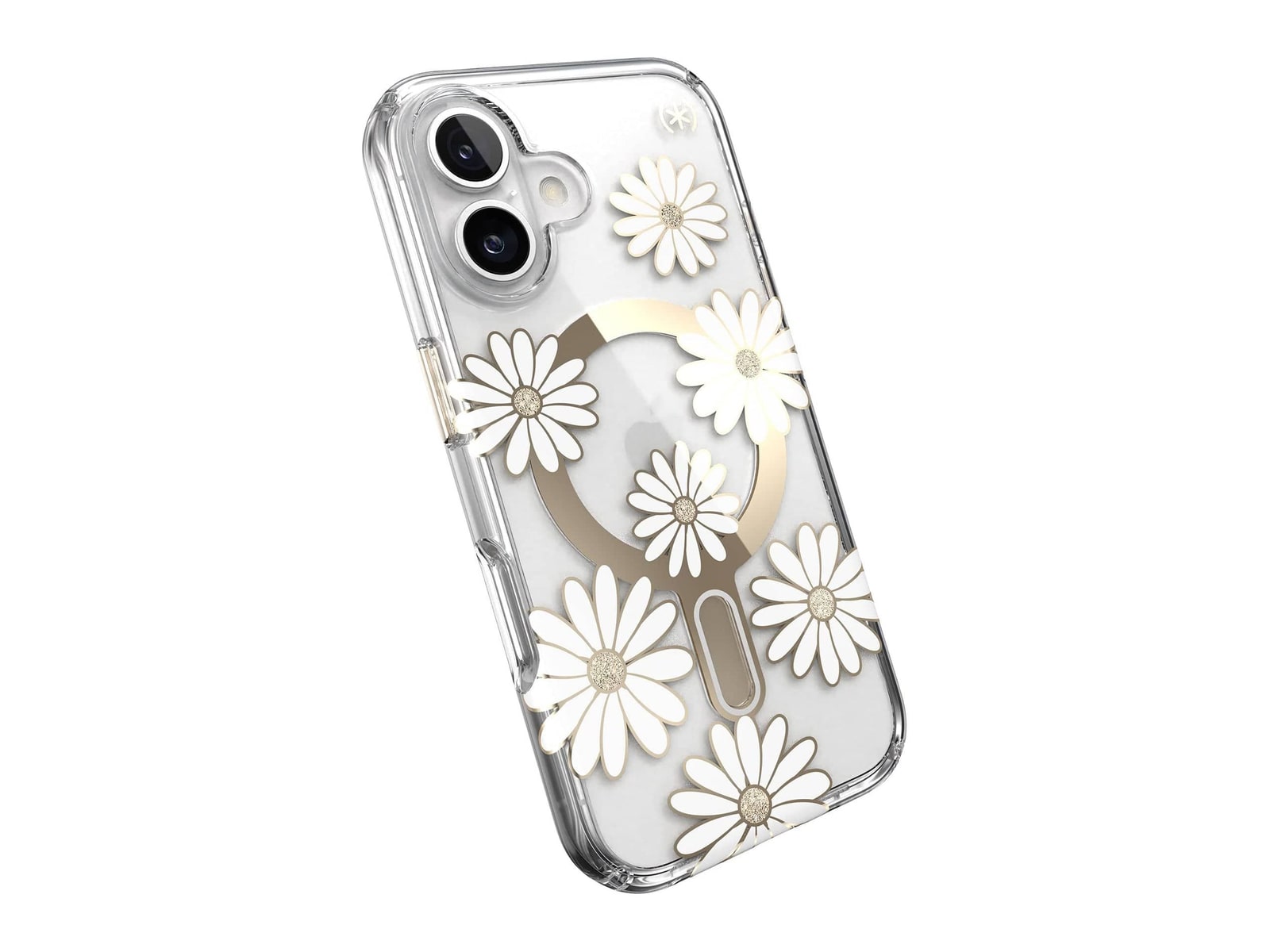 Speck - Presidio Lux MagSafe with ClickLock - iPhone 16 - Sunshine Daisies/Clear
