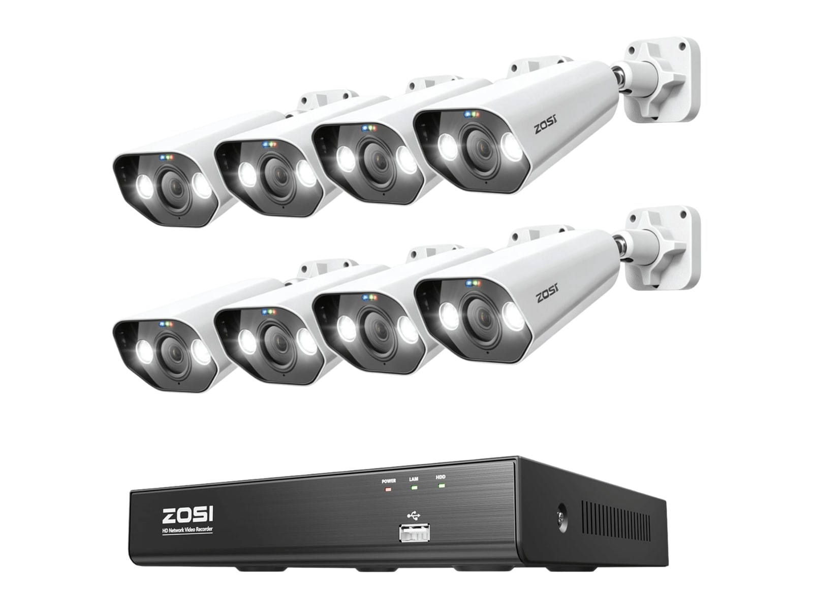 ZOSI - C182 & C225 4K PoE - 8-Camera Security Cameras