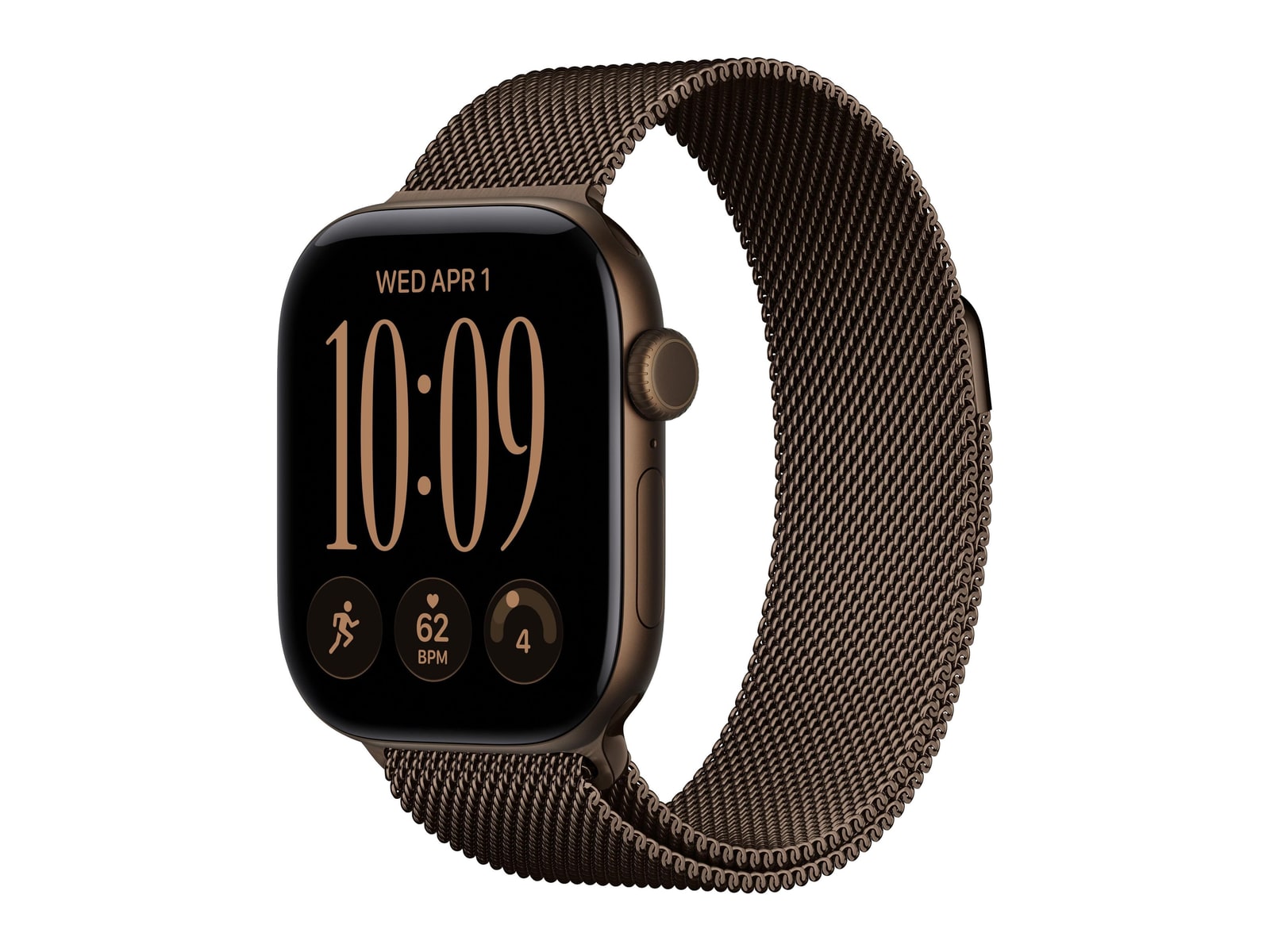 Apple Watch Series 12 GPS + Cellular 42mm Dark Bronze Aluminum Case with Dark Bronze Milanese Loop