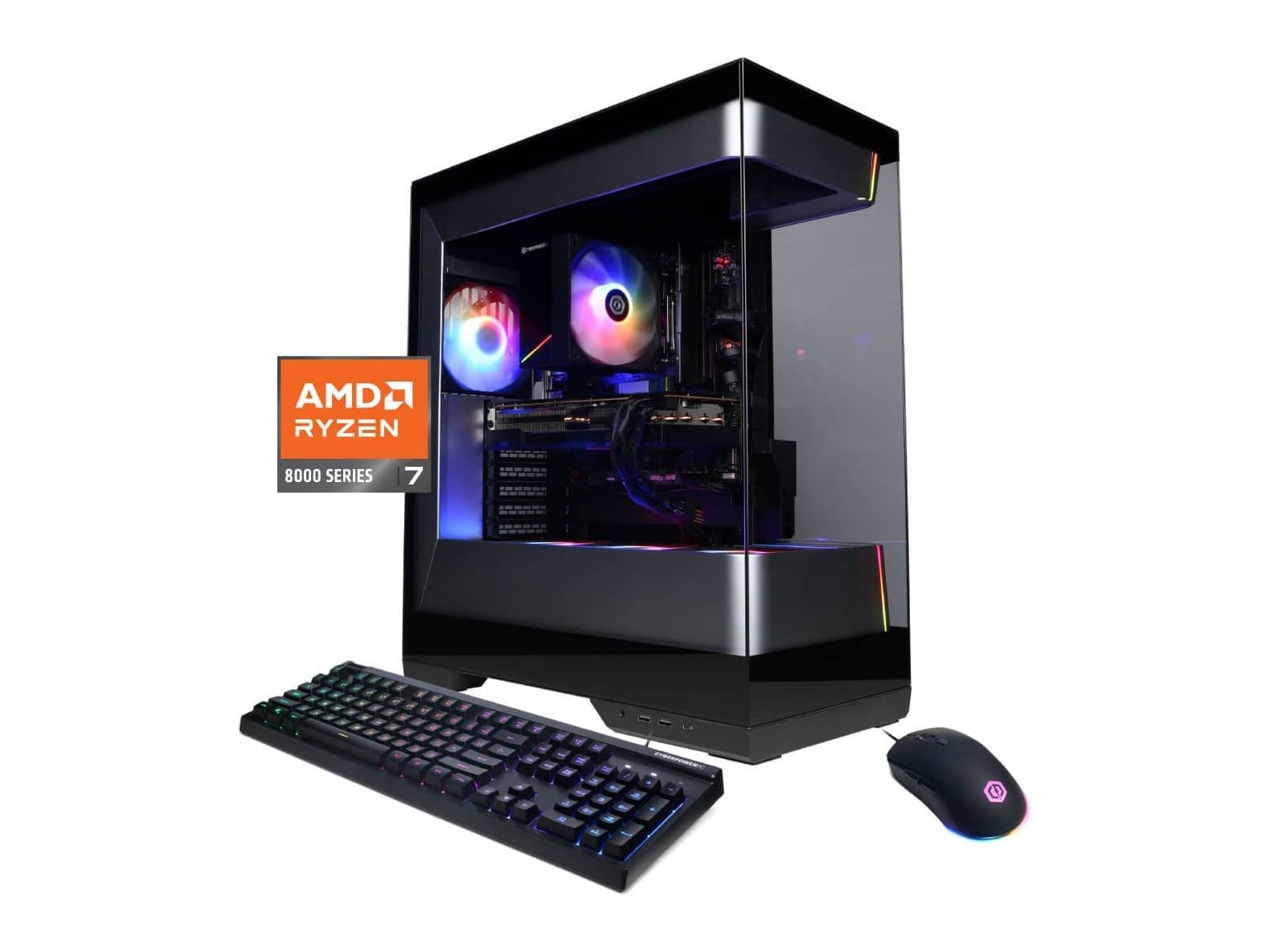 CyberPowerPC - GMA6000BSTV5 - AMD Ryzen 7 8700F chip - 16GB Memory - 1TB SSD - Black