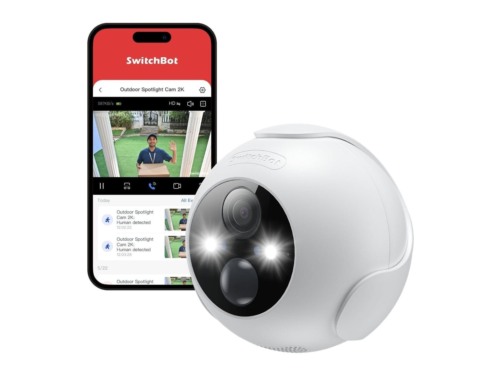 SwitchBot - Outdoor Spotlight Cam 2K Smart Security