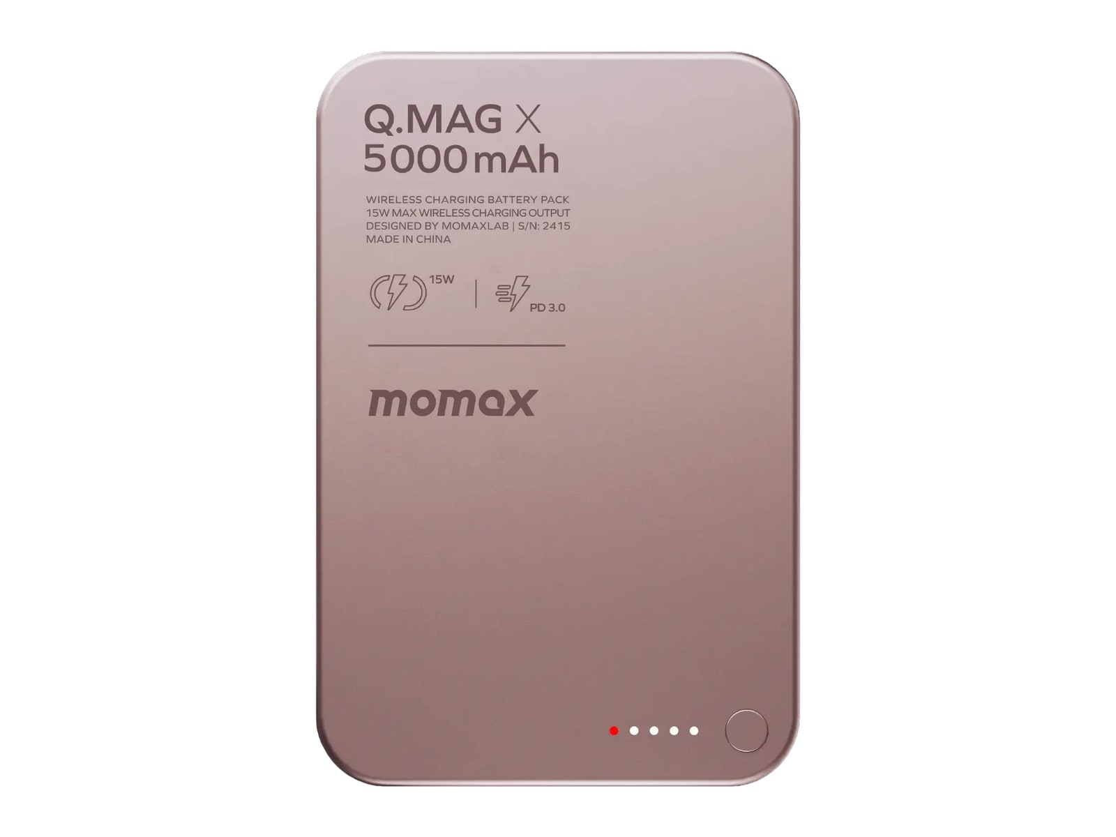 MOMAX - Q.Mag X Magnetic Wireless Power Bank 5000mAh - Gen 2 Pink Power Banks