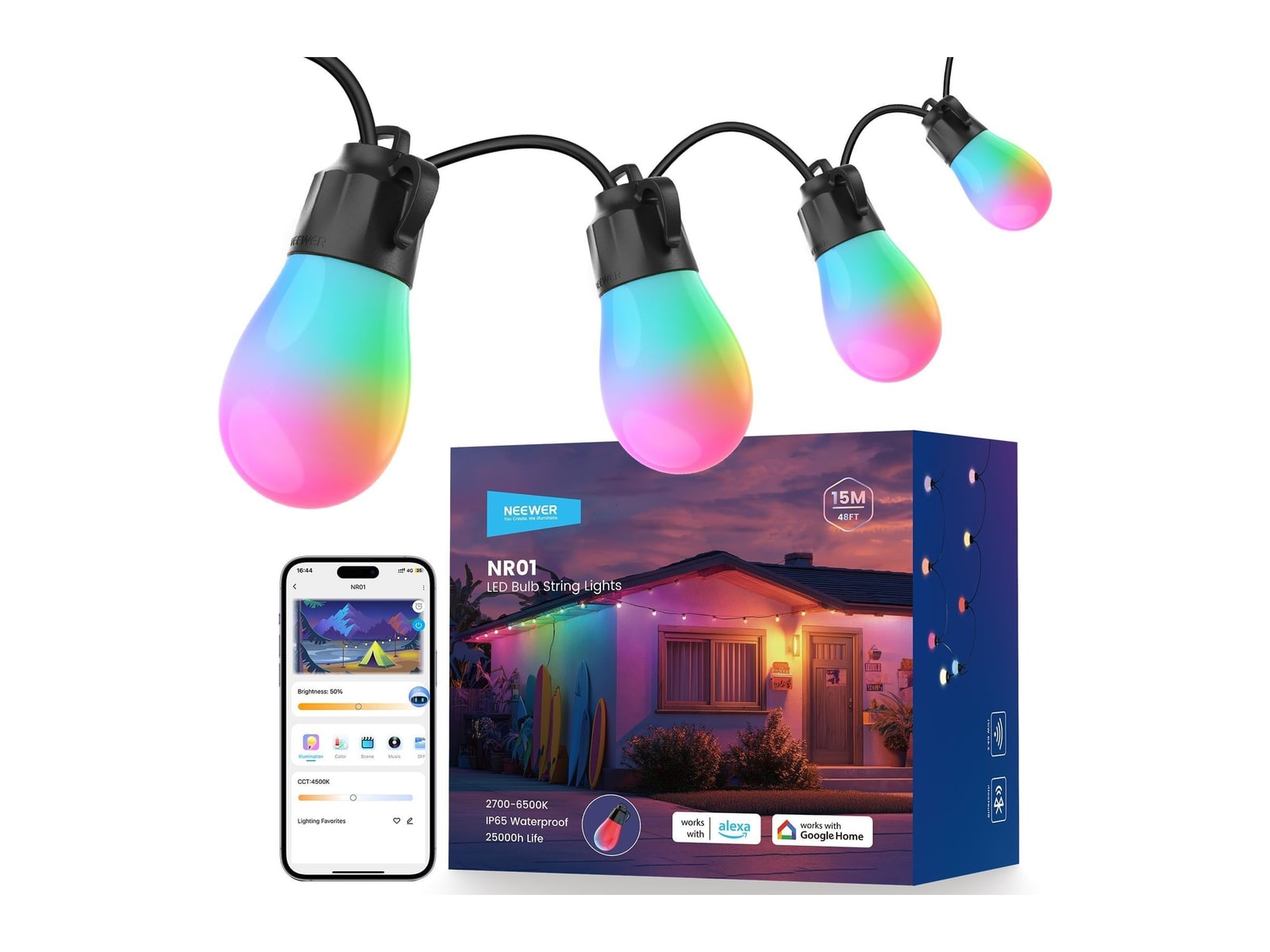 Neewer - NR01 RGBW Outdoor String Light Smart Lighting