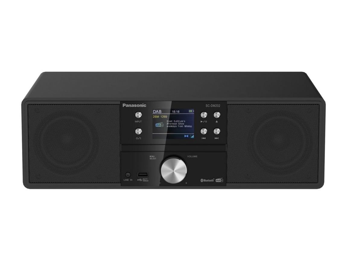 Panasonic - SC-DM202 Bluetooth Turntables & CD Players - Black