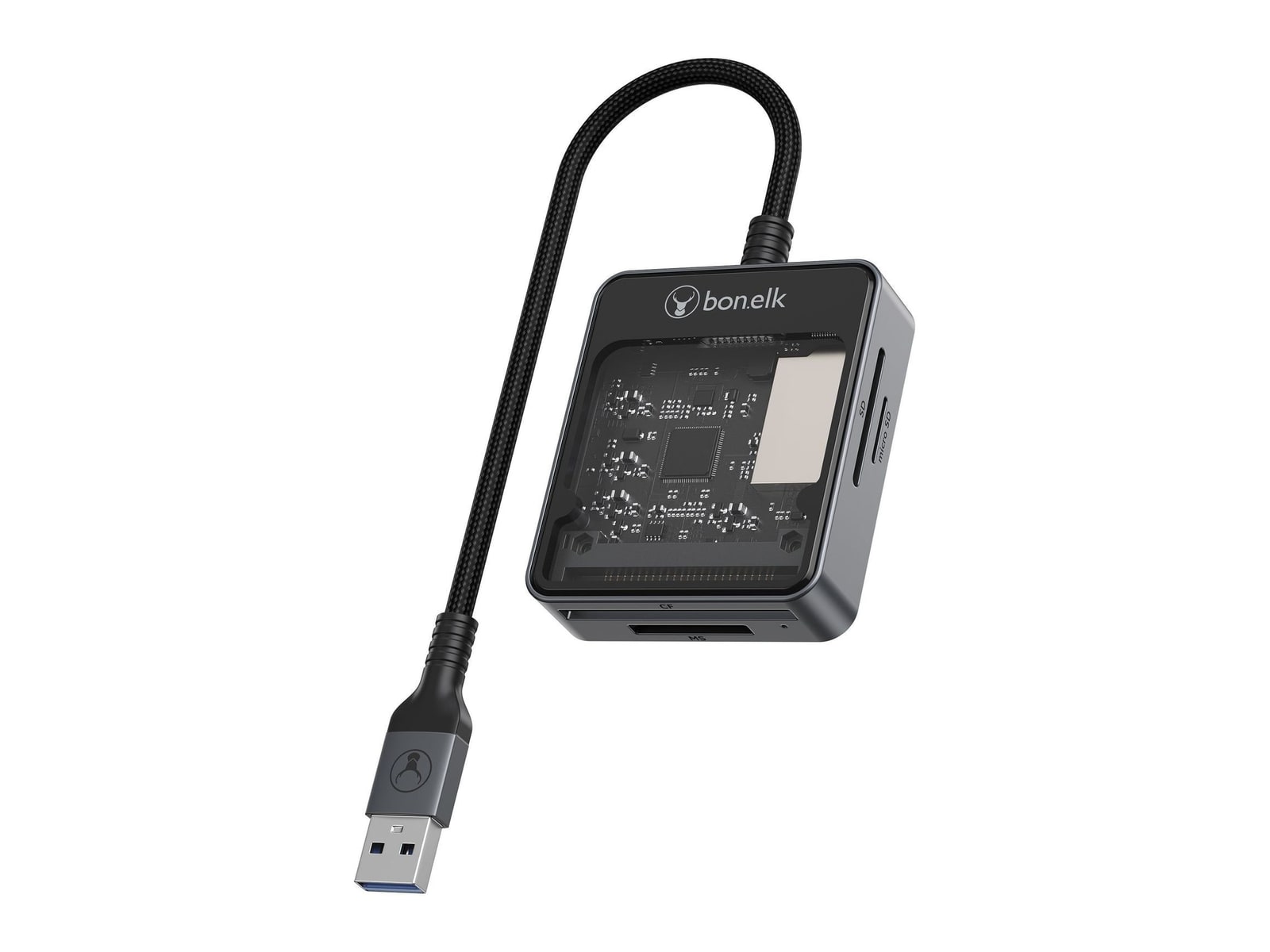 Bonelk - Vision Long-Life USB-A 4-in-1 Multi Card Clear USB Adapters