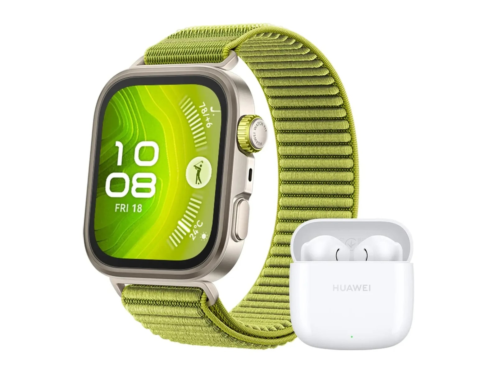 Huawei - Watch Fit 4 Pro + FreeBuds SE Bundle Fitness Bands - Green (EU)