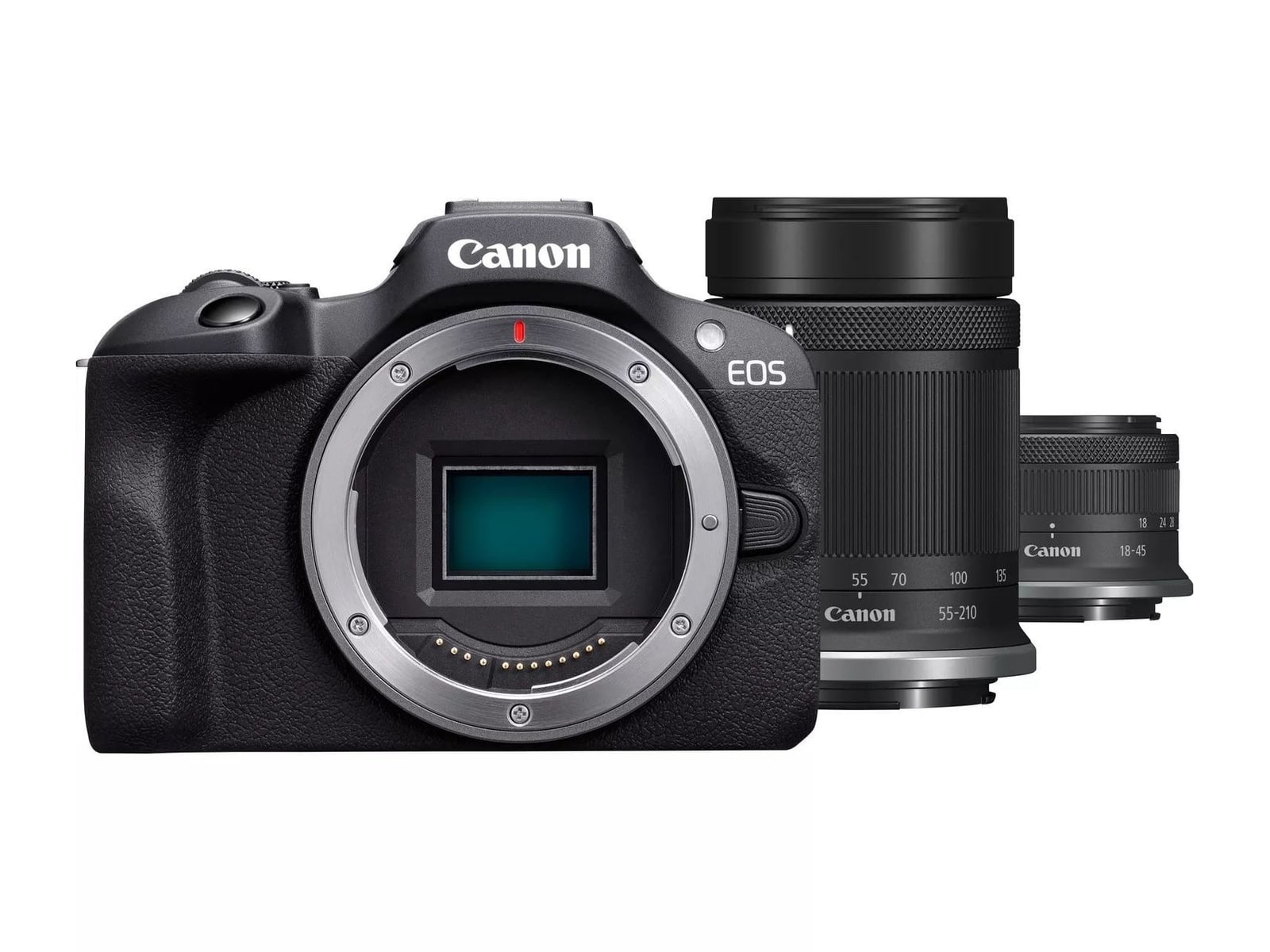 Canon - EOS R100 with RF-S 18-45mm and RF-S 55-210mm Double Zoom Lens Kit Mirrorless Cameras - Black (JP)
