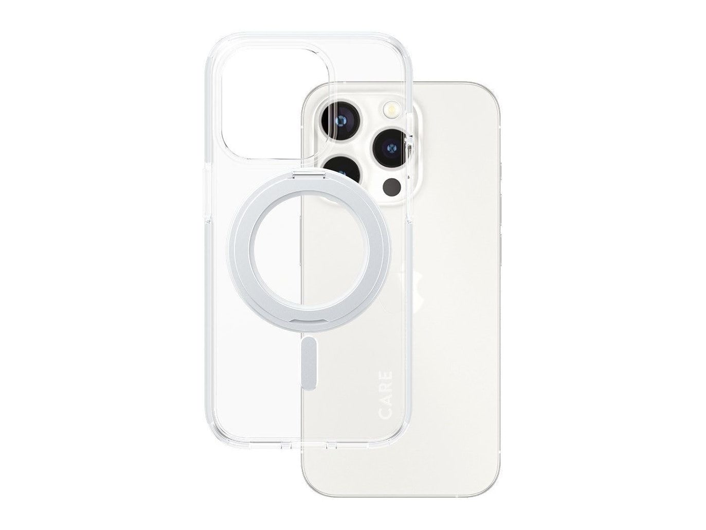 PanzerGlass - CARE Case Transparent w. Silver Kickstand & MagSafe iPhone 15 Pro