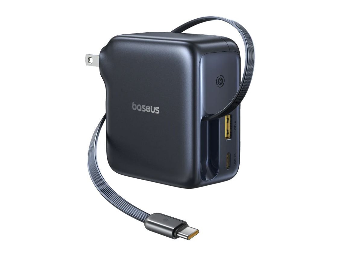 Baseus - EnerCore CJ11 Fast Charger with Retractable Cable 2C+U 100W Wall Chargers