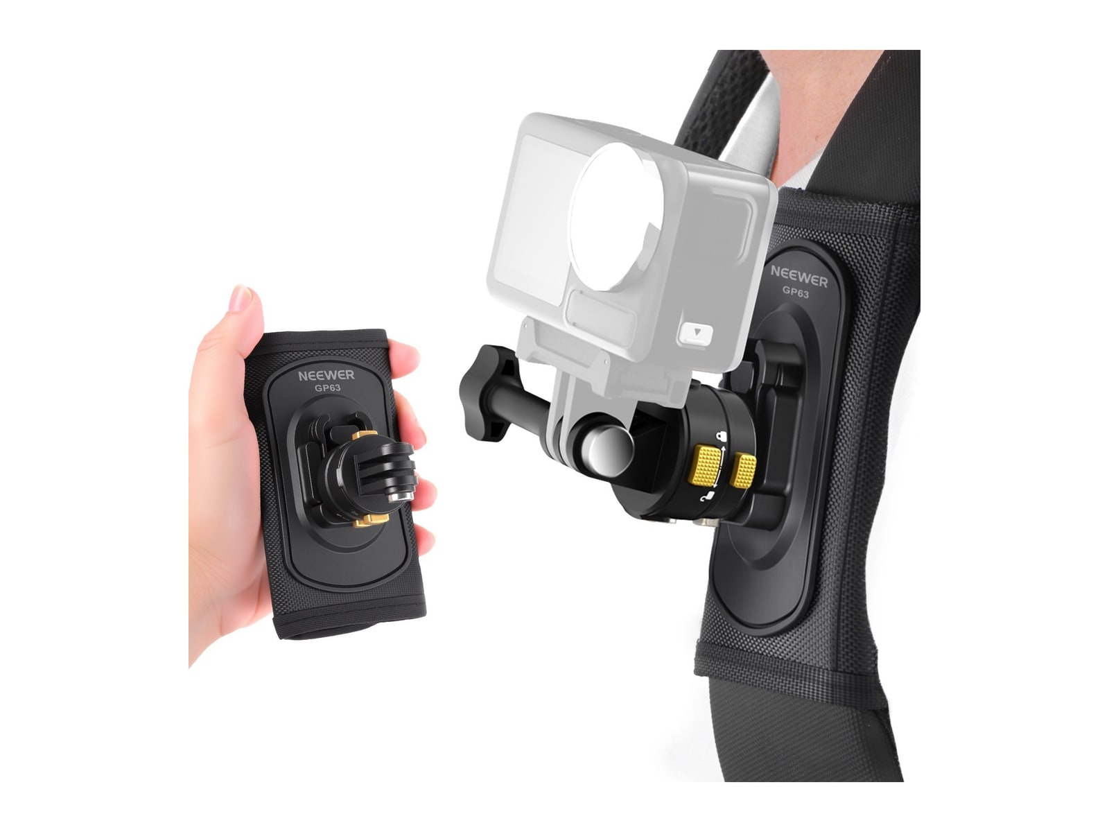 Neewer - GP63 Backpack Shoulder Chest Strap Mount For Action Cameras Camera Accessories