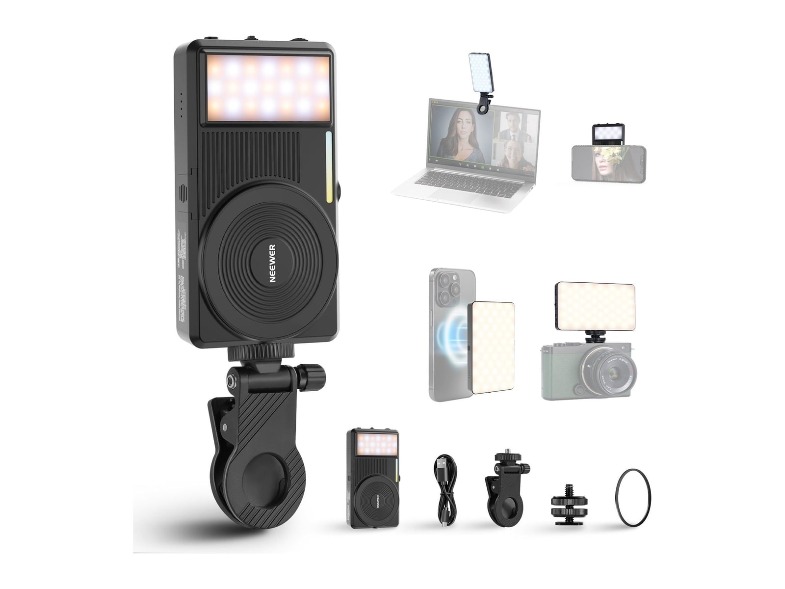 Neewer - BASICS NL129D 5W Magnetic Phone Selfie Light Camera Accessories