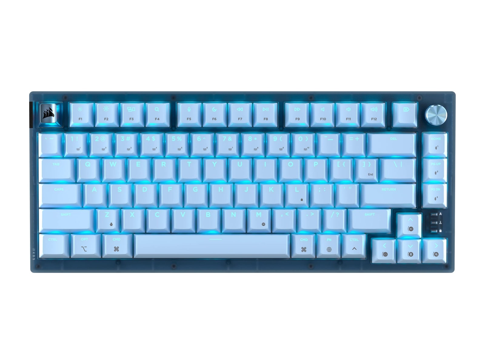 Corsair - K65 PLUS RGB 75% Wireless Mechanical Keyboards - Glacier Blue