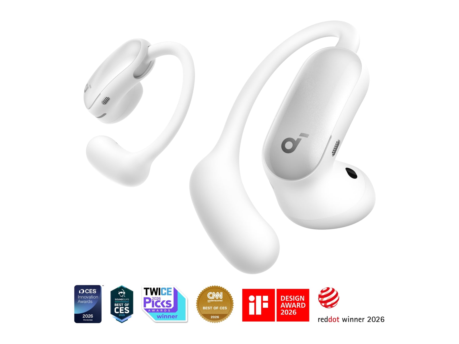 Soundcore - AeroFit 2 Pro Bluetooth True Wireless Earbuds - Gloss White
