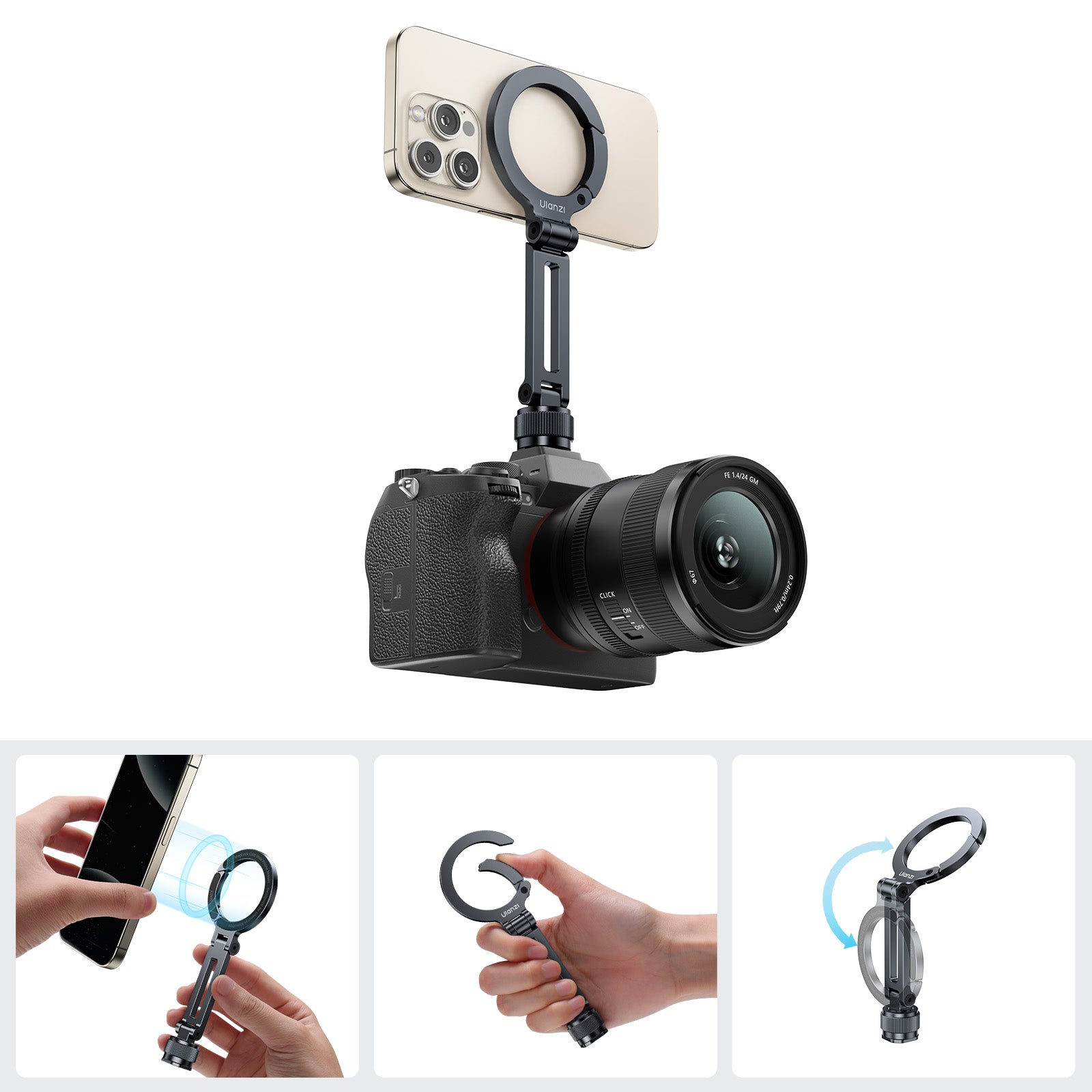 Ulanzi - MA07 Maglock 1/4 Cold Shoe Phone Mount Camera Accessories