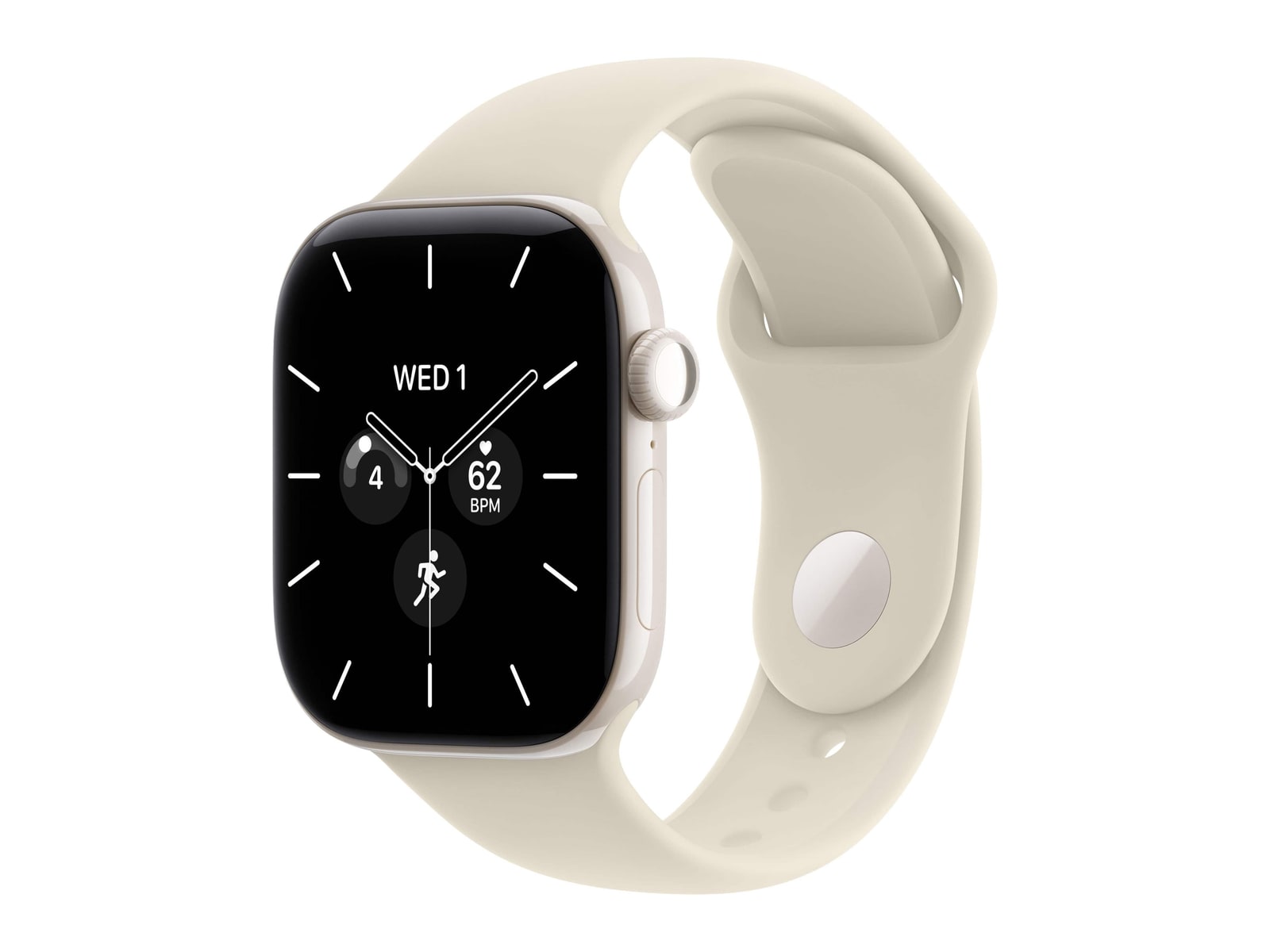 Apple Watch Series 12 GPS + Cellular 42mm Pearl White Ceramic Case with Sand Sport Band - M/L