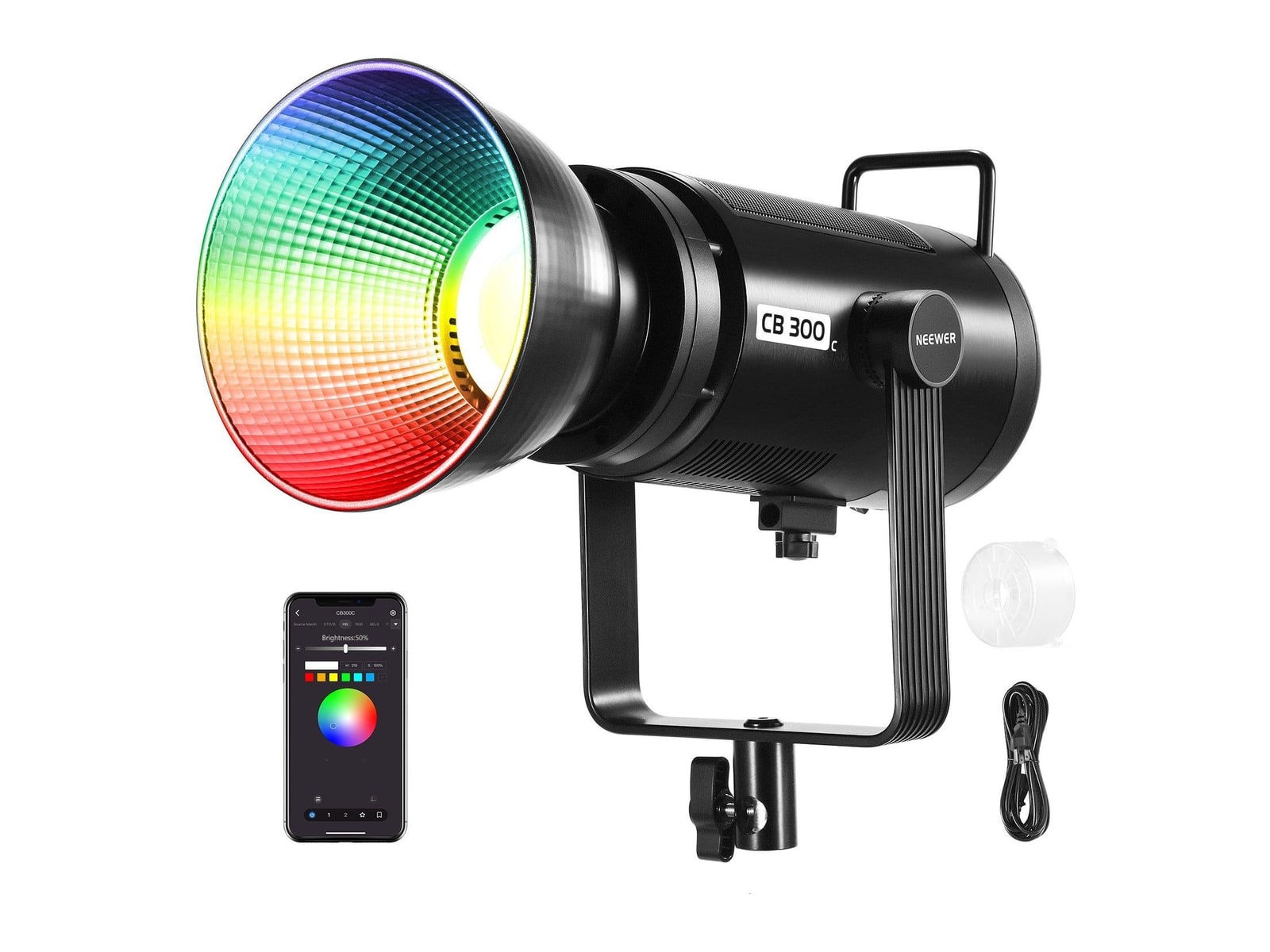 Neewer - CB300C 300W COB RGBWW LED Video Light Camera Accessories