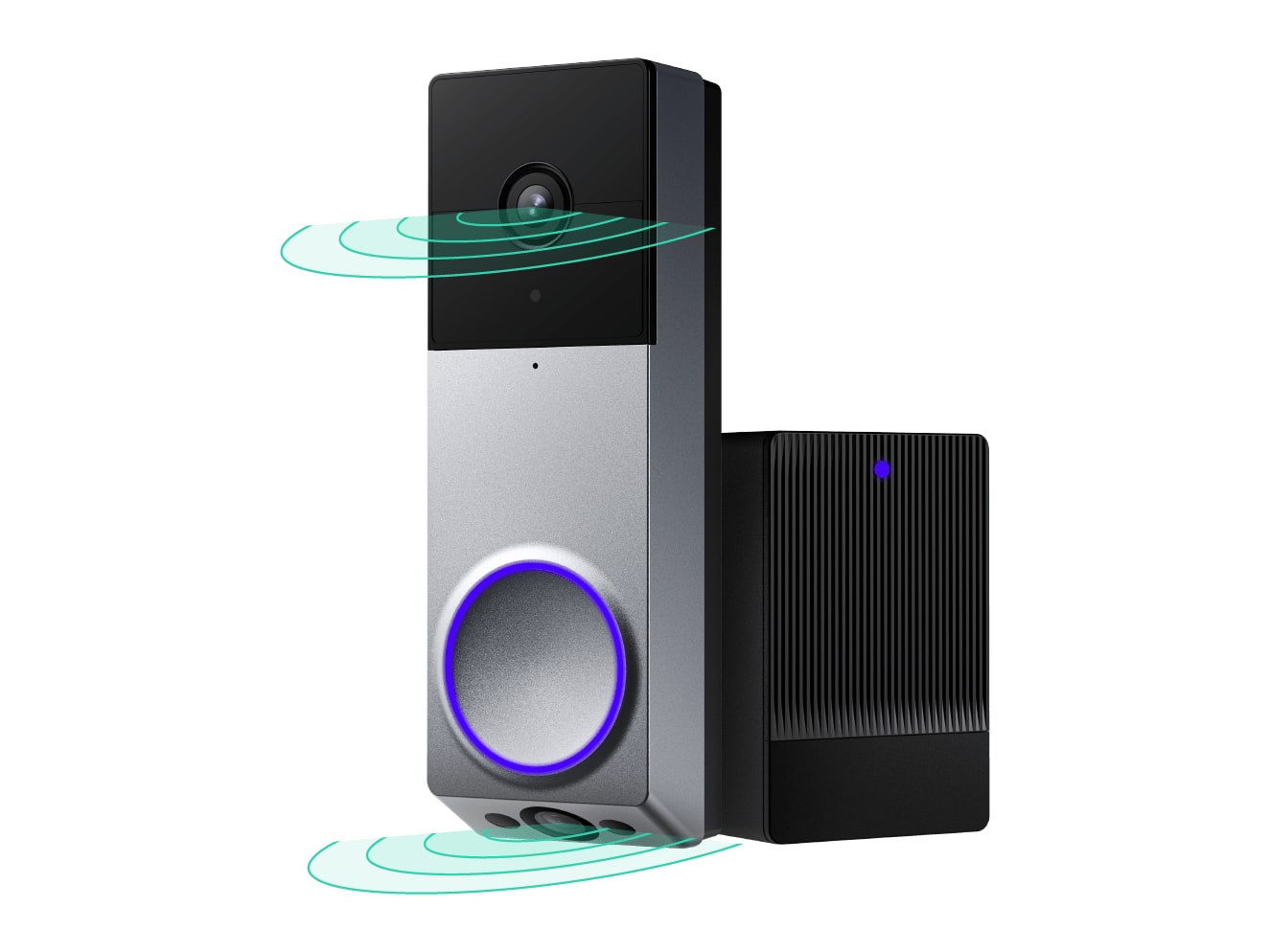 Wyze - Duo Cam Battery Doorbell Silver Video Doorbells