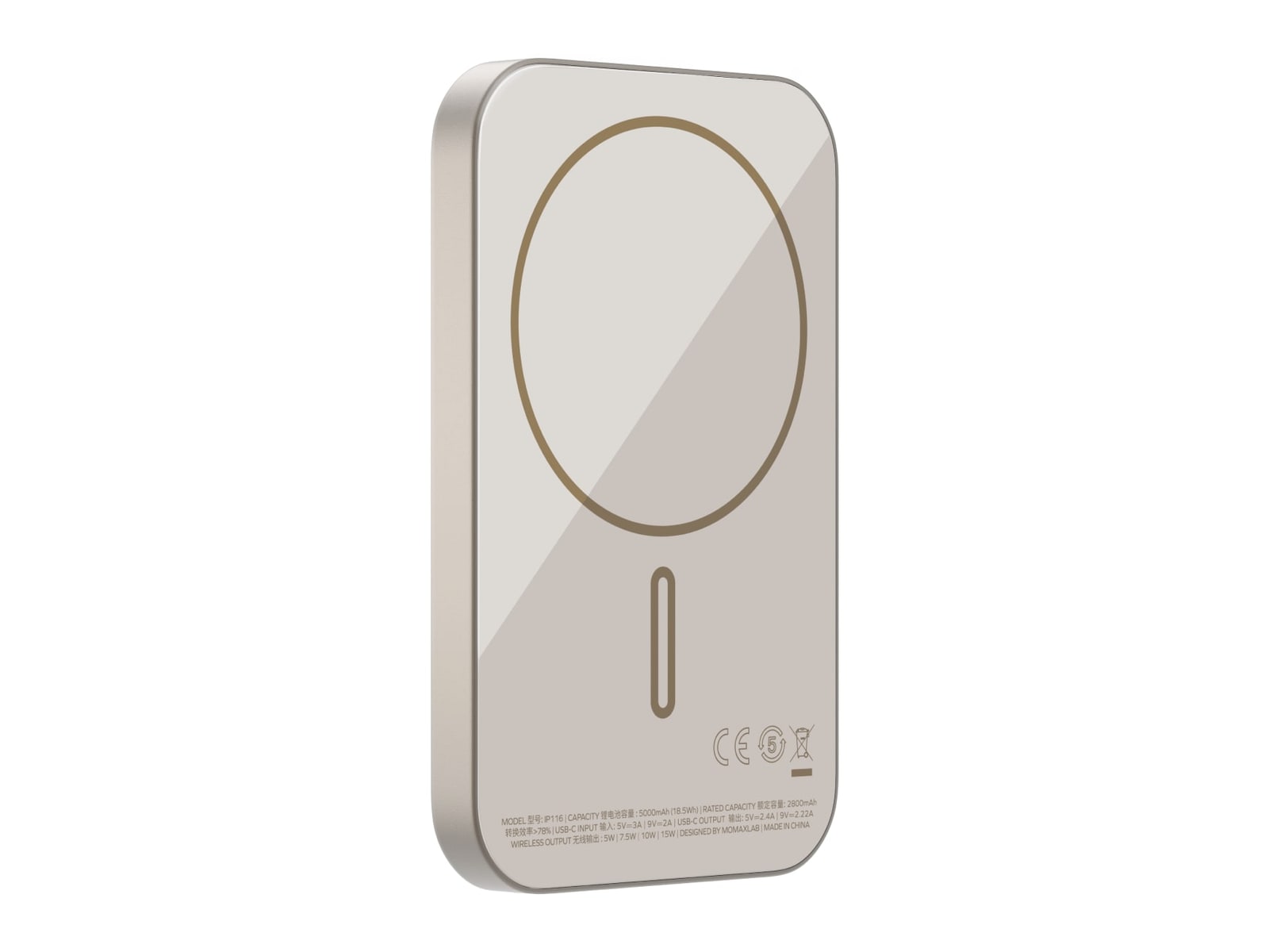 MOMAX - Q.Mag X Magnetic Wireless Power Bank 5000mAh Titanium Power Banks