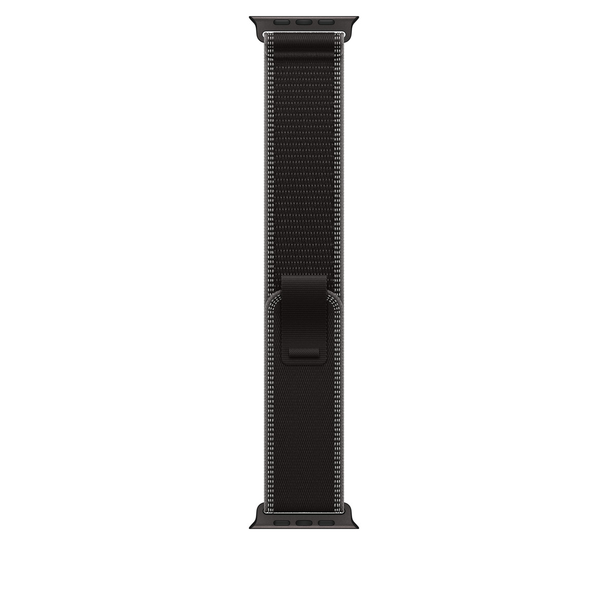 Apple - Apple Watch Trail Loop - 49mm - M/L - Black Titanium Finish - Black/Charcoal
