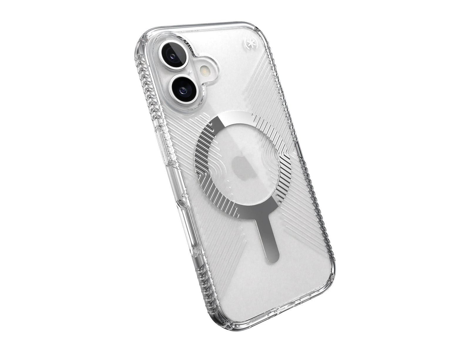 Speck - Presidio Perfect-Clear Grip MagSafe - iPhone 16 - Clear/Chrome