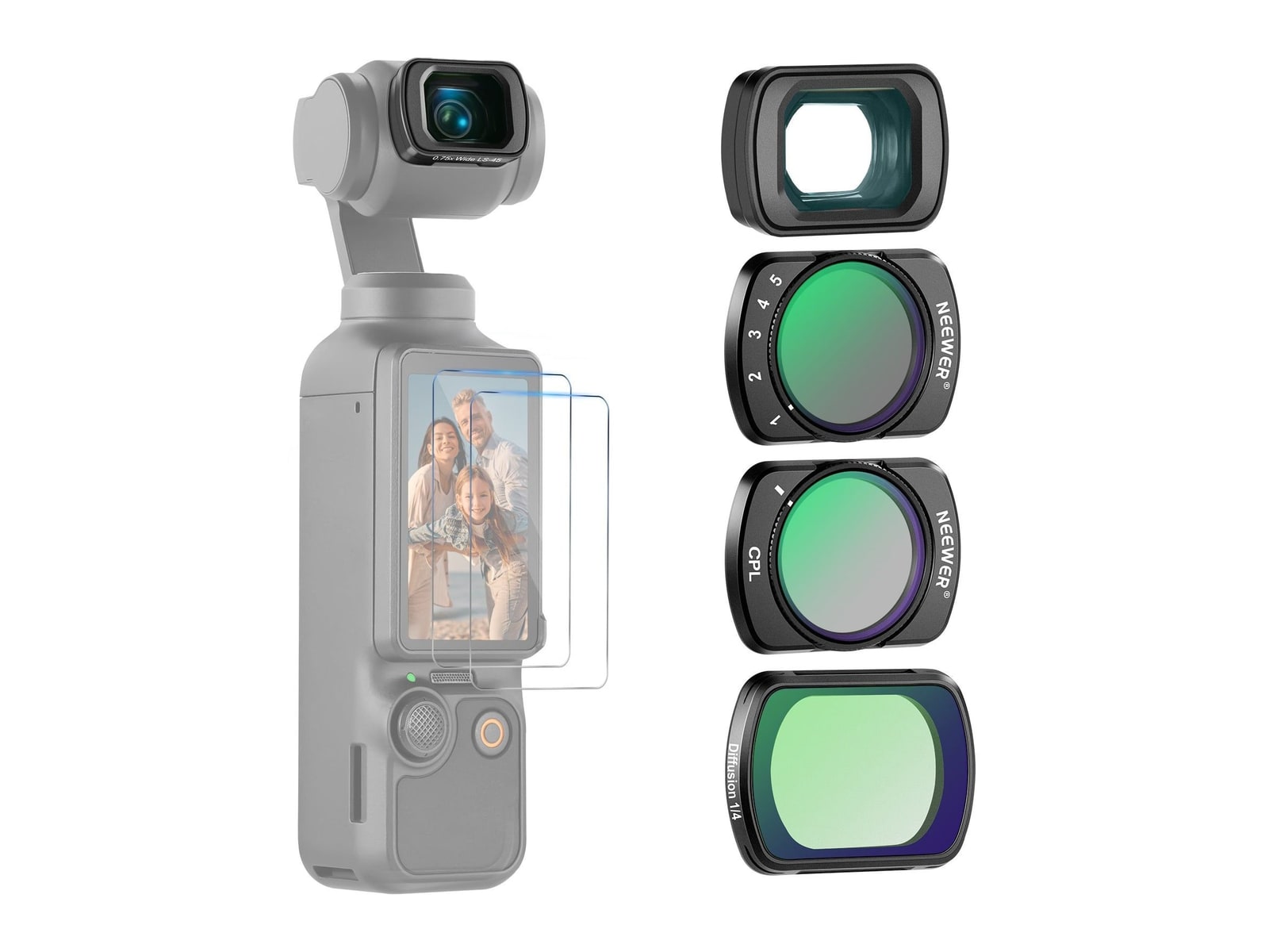 Neewer - Filter Set with Wide Angle Lens for DJI Osmo Pocket 3 / Pocket 4 & Xtra Muse Camera Accessories
