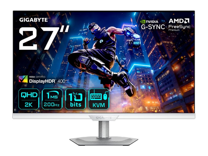 Gigabyte - 27" M27Q2 QD ICE QHD 200Hz Gaming Monitors - White
