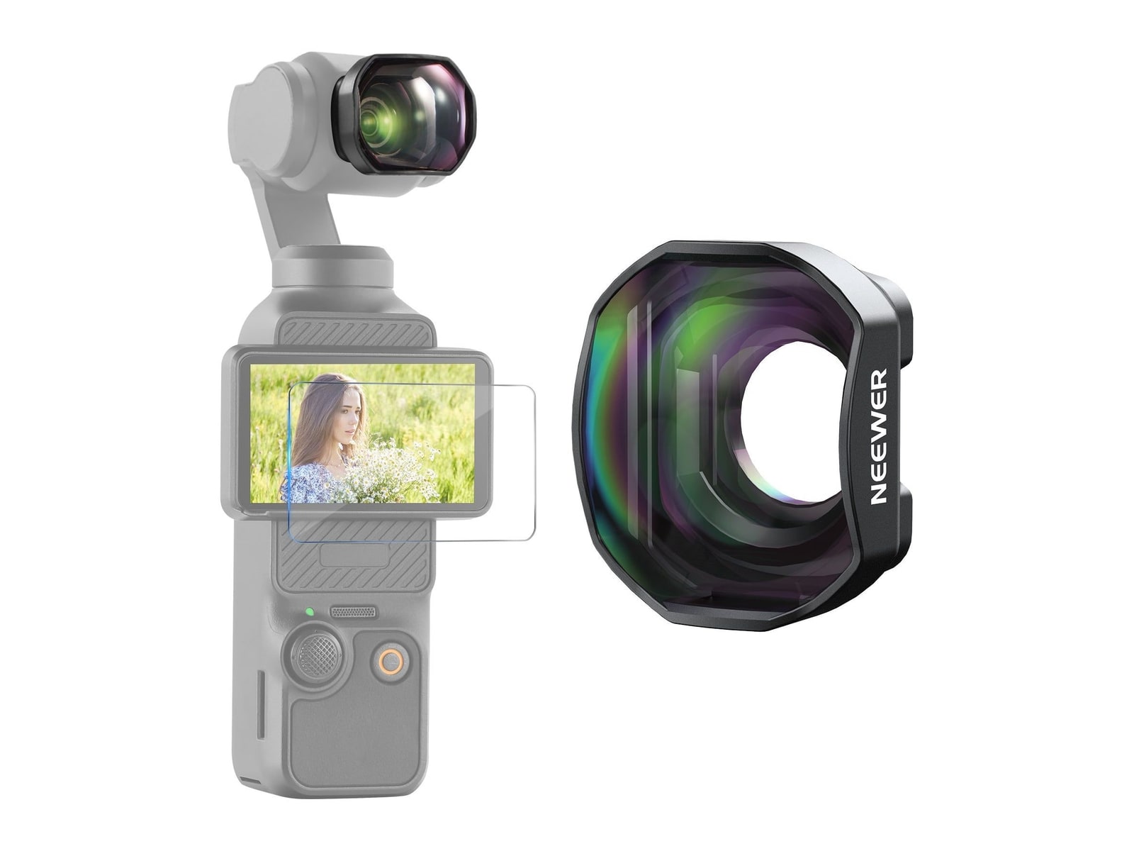 Neewer - LS-84 2X Teleconverter Lens For DJI Osmo Pocket 3 / Pocket 4 & Xtra Muse Camera Accessories
