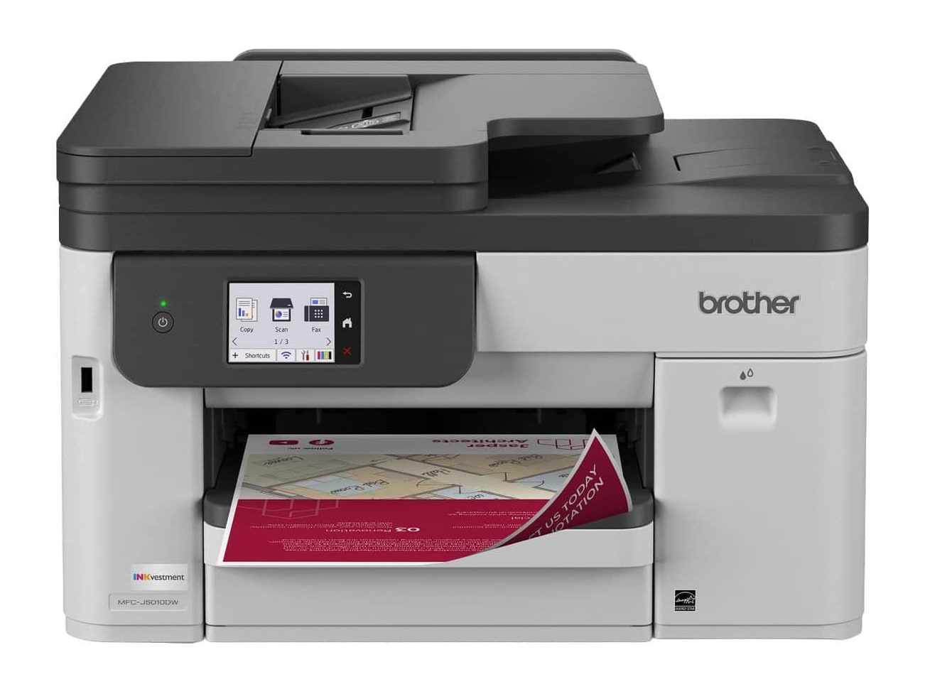 Brother - MFC-J5010DW Wi-Fi, USB-B, Ethernet Printers - Gray