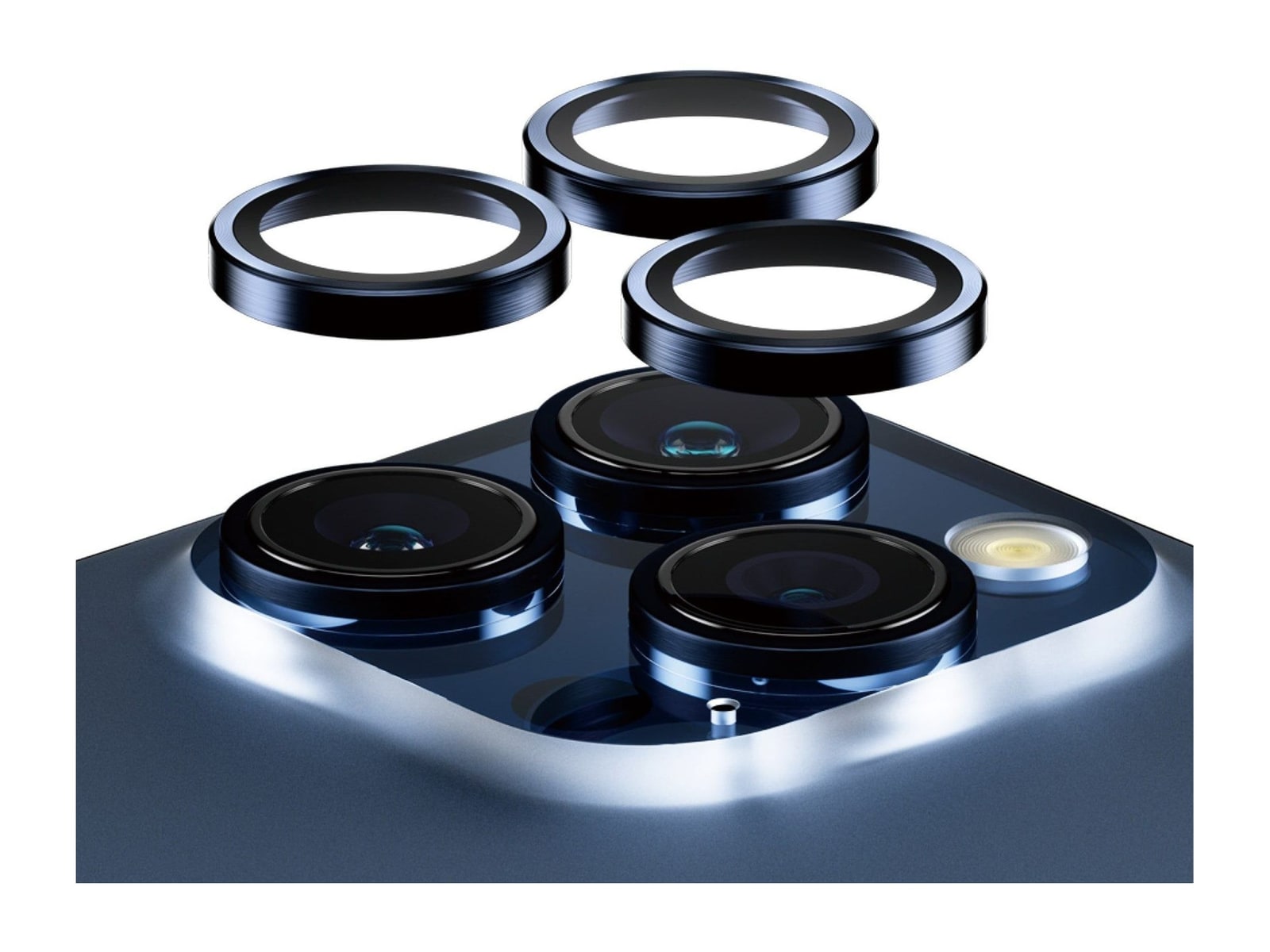 PanzerGlass - Hoops Metal Camera Lens Protector Blue iPhone 15 Pro