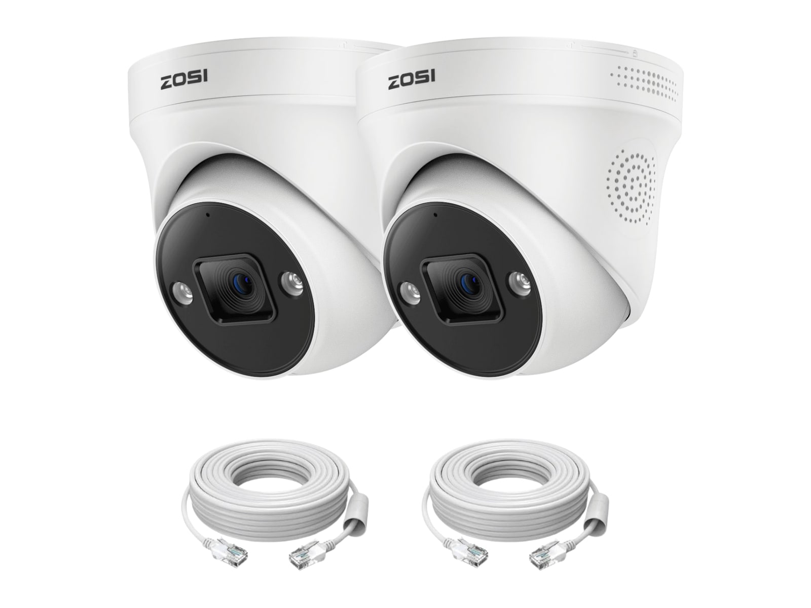 ZOSI - C225 4K PoE - 2-Camera White Security Cameras
