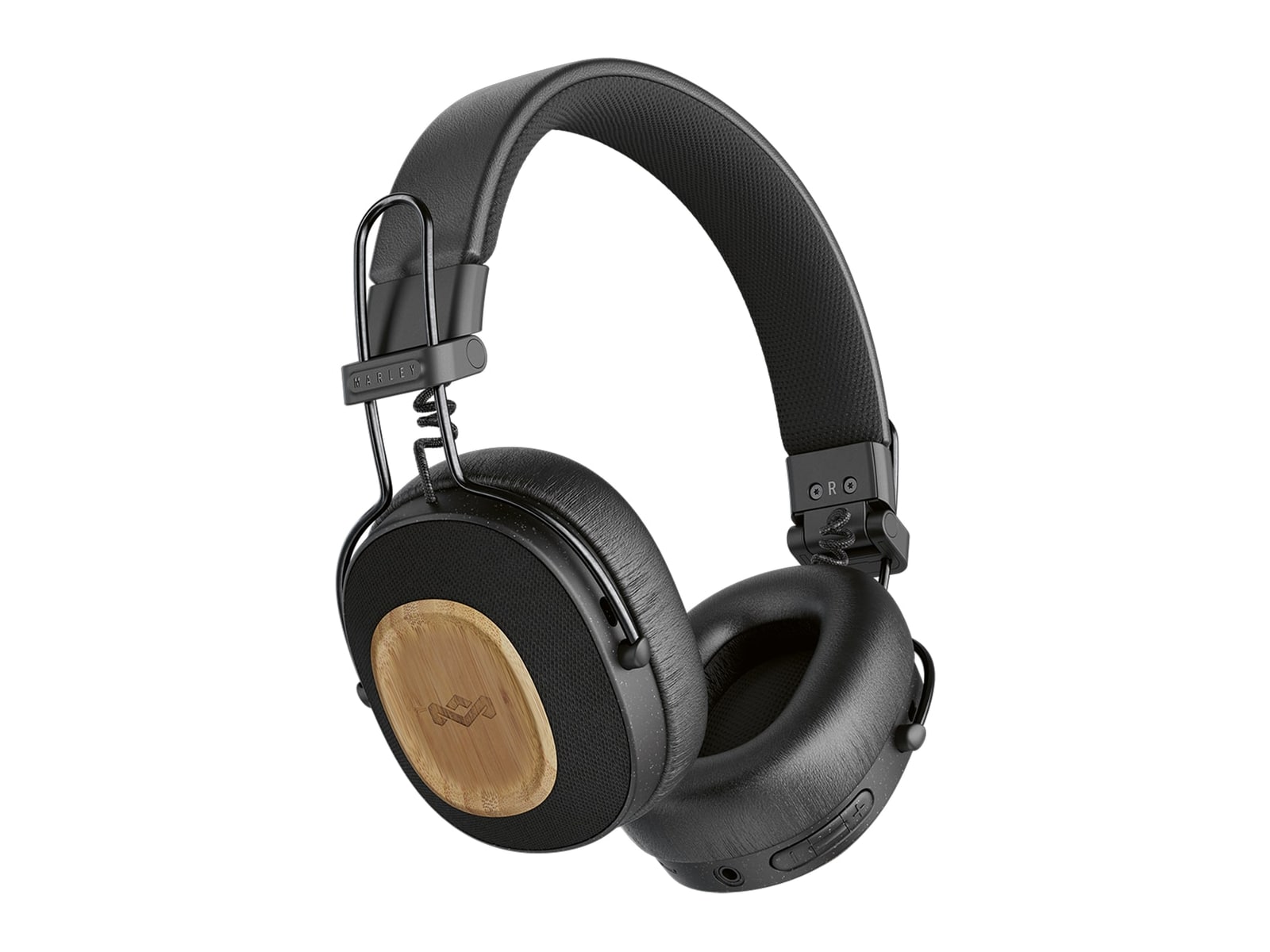 House of Marley - Positive Vibration Riddim Headphones Bluetooth 5.3 On-Ear Headphones - Signature Black