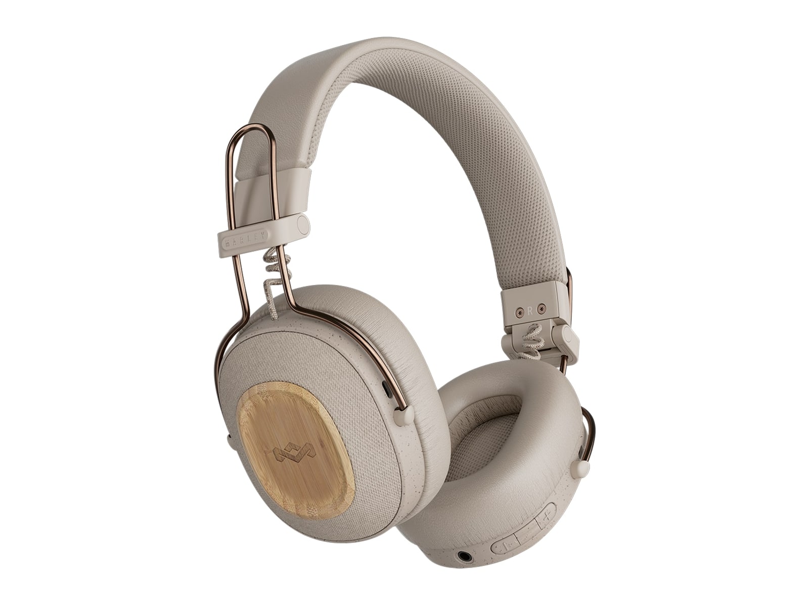 House of Marley - Positive Vibration Riddim Headphones Bluetooth 5.3 On-Ear Headphones - Cream