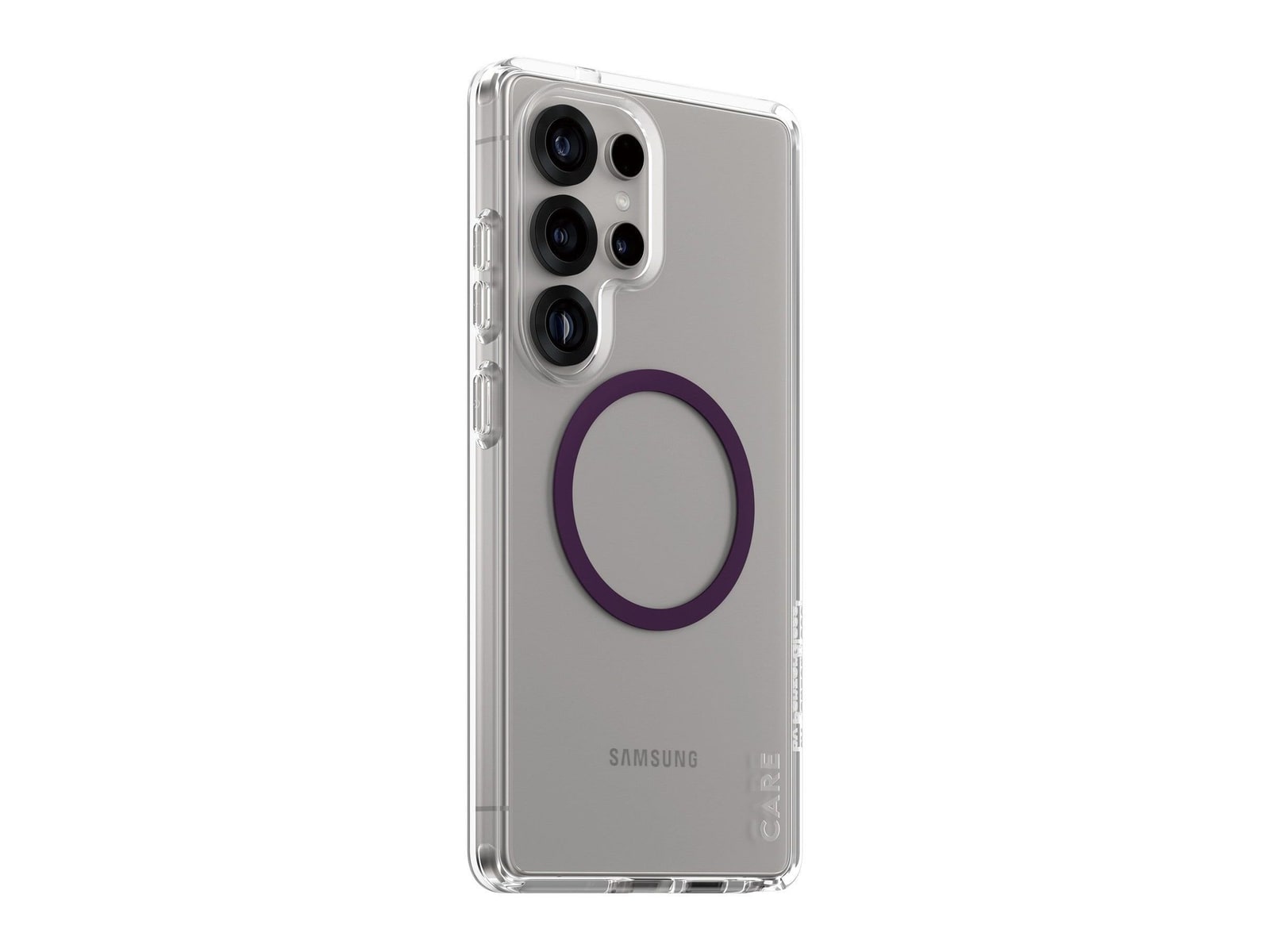 PanzerGlass - CARE Urban Combat Case Transparent w. Plum Purple Qi Compatible Samsung Galaxy S25 Ultra