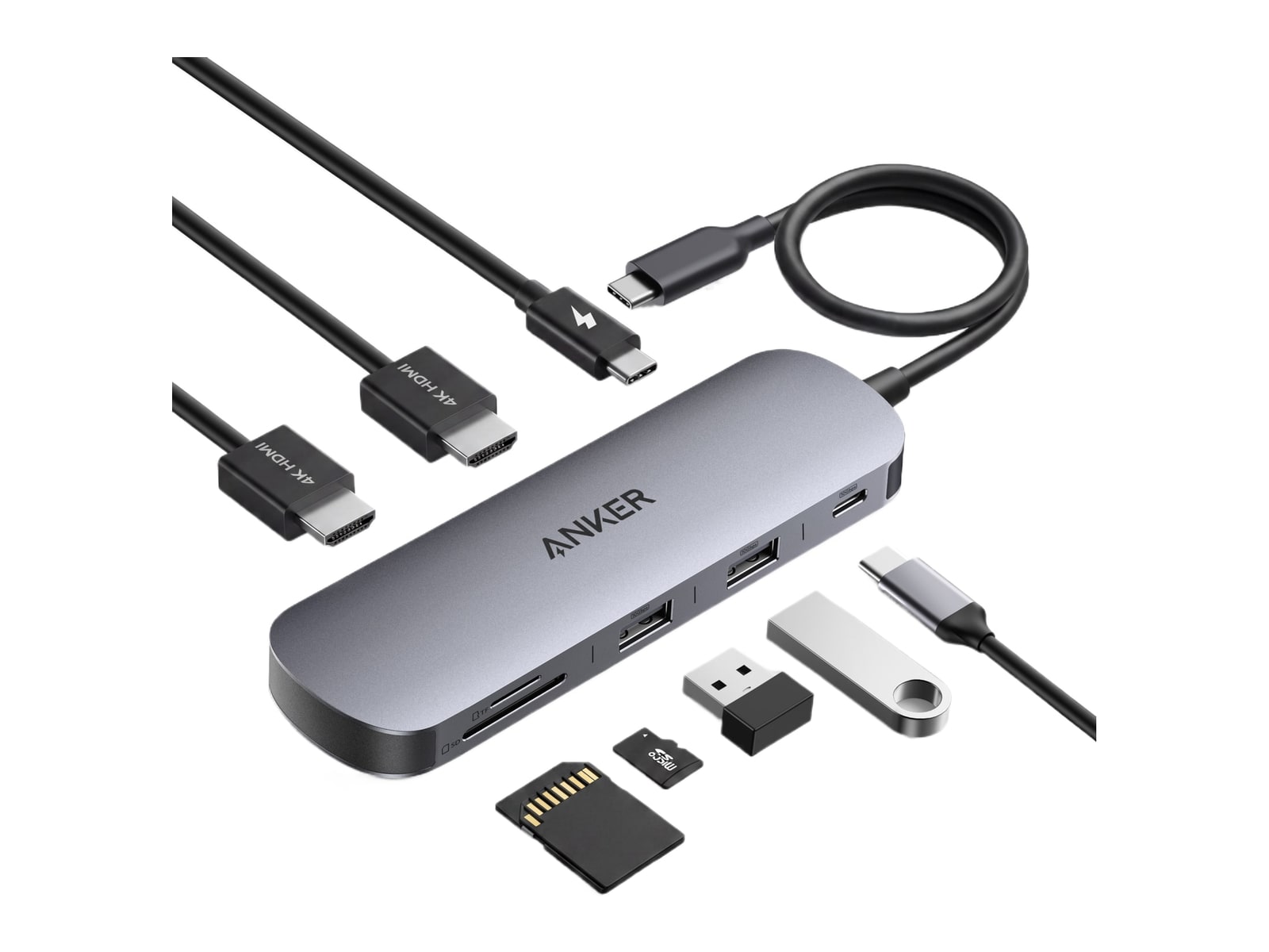 Anker - Nano USB-C Hub (8-in-1, Dual Display) USB Hubs