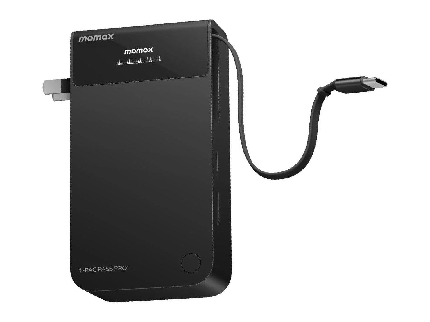 MOMAX - 1-Pac Pass Pro+ 10000mAh 3in1 Hybrid GaN Battery Pack Black Power Banks