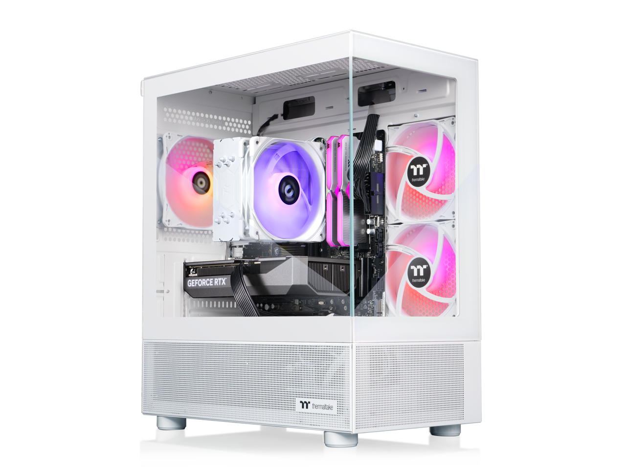 Thermaltake - View 8760TS-170 - AMD Ryzen 7 8700F chip - 32GB Memory - 1TB SSD - White