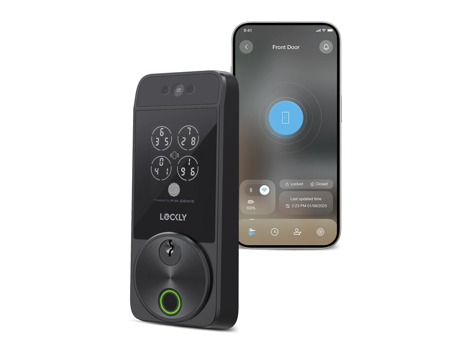 Lockly - Visage Zeno Series Facial Recognition Deadbolt - Matte Black Smart Locks
