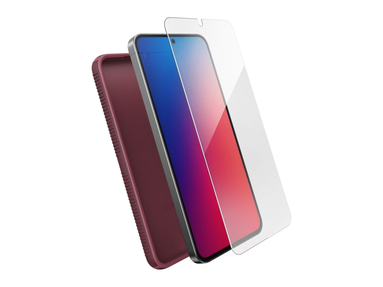Speck - IMPACTHERO Grip + Tempered Glass - Galaxy S26 FE - Rusty Red/Currant Red
